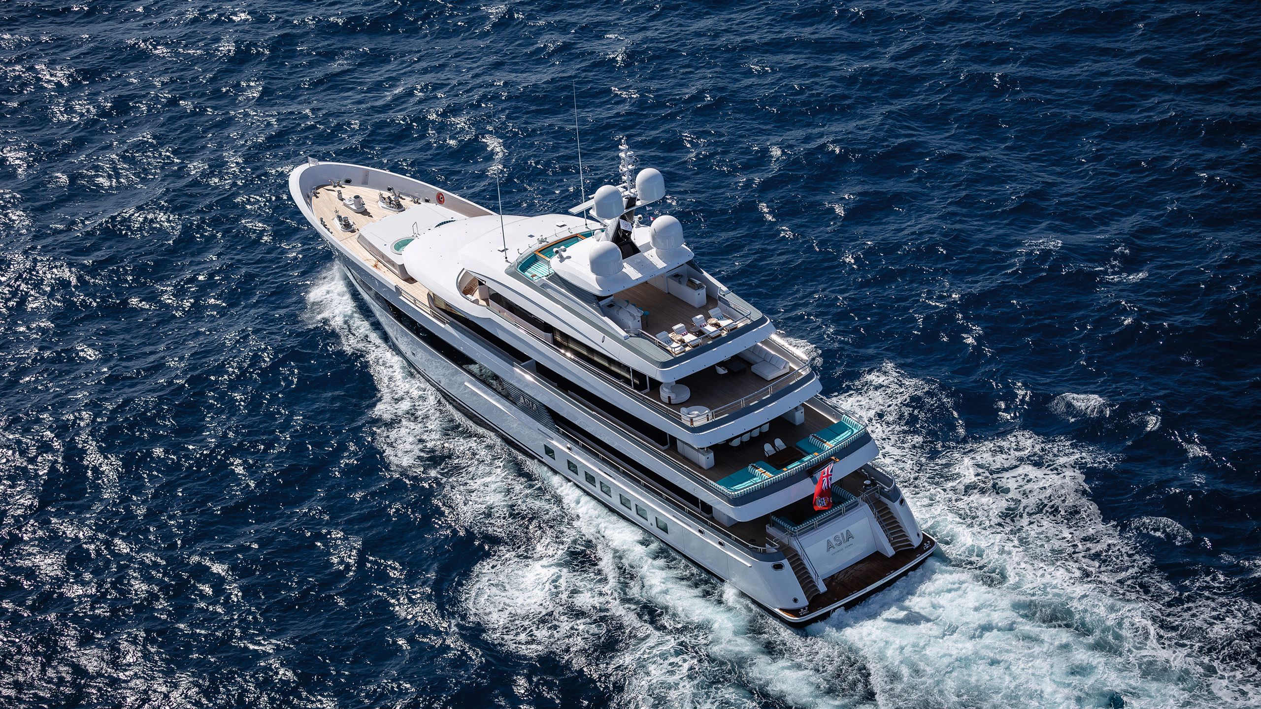 Asia from above on the water