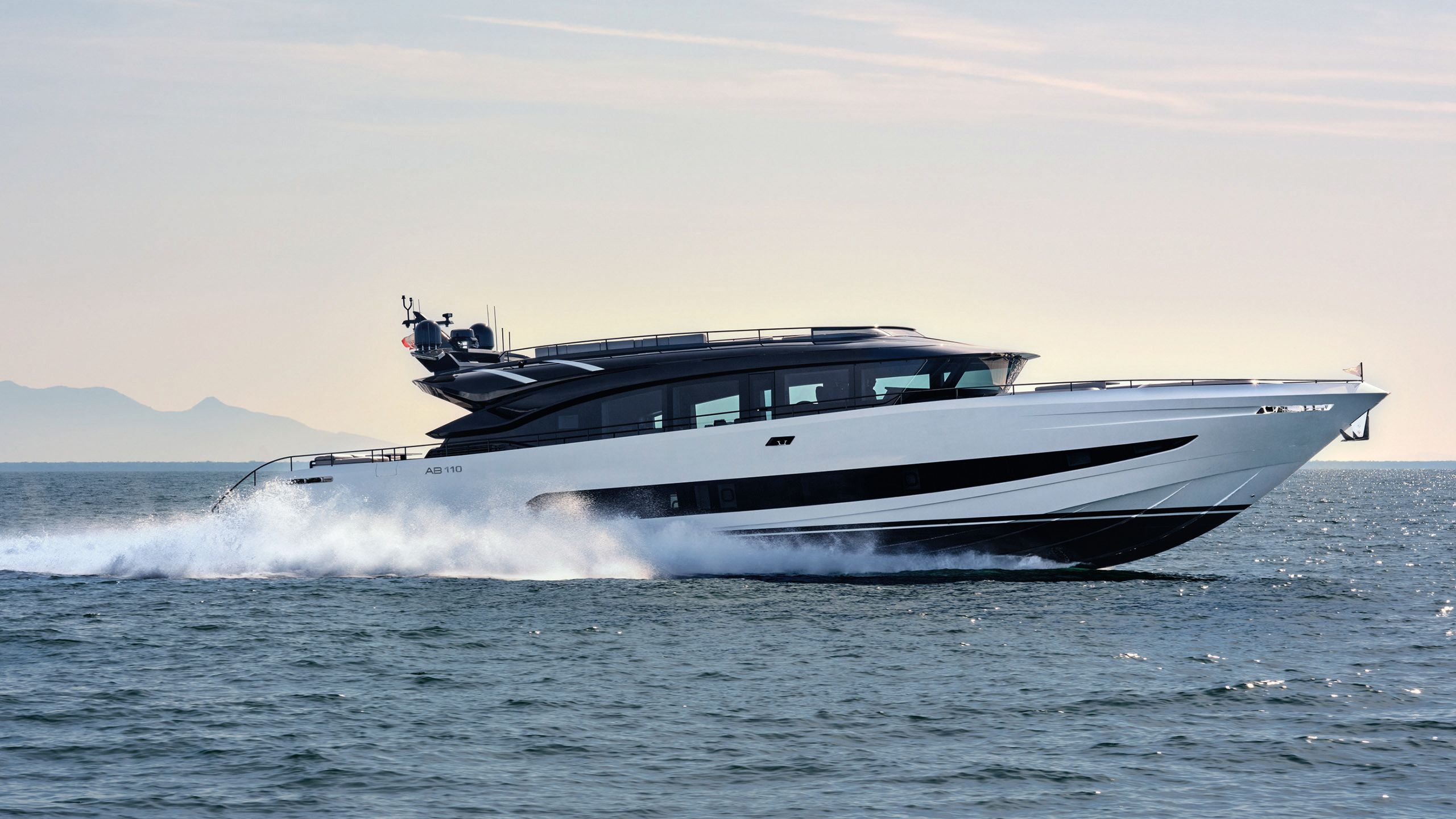 Side view of AB110 on the water