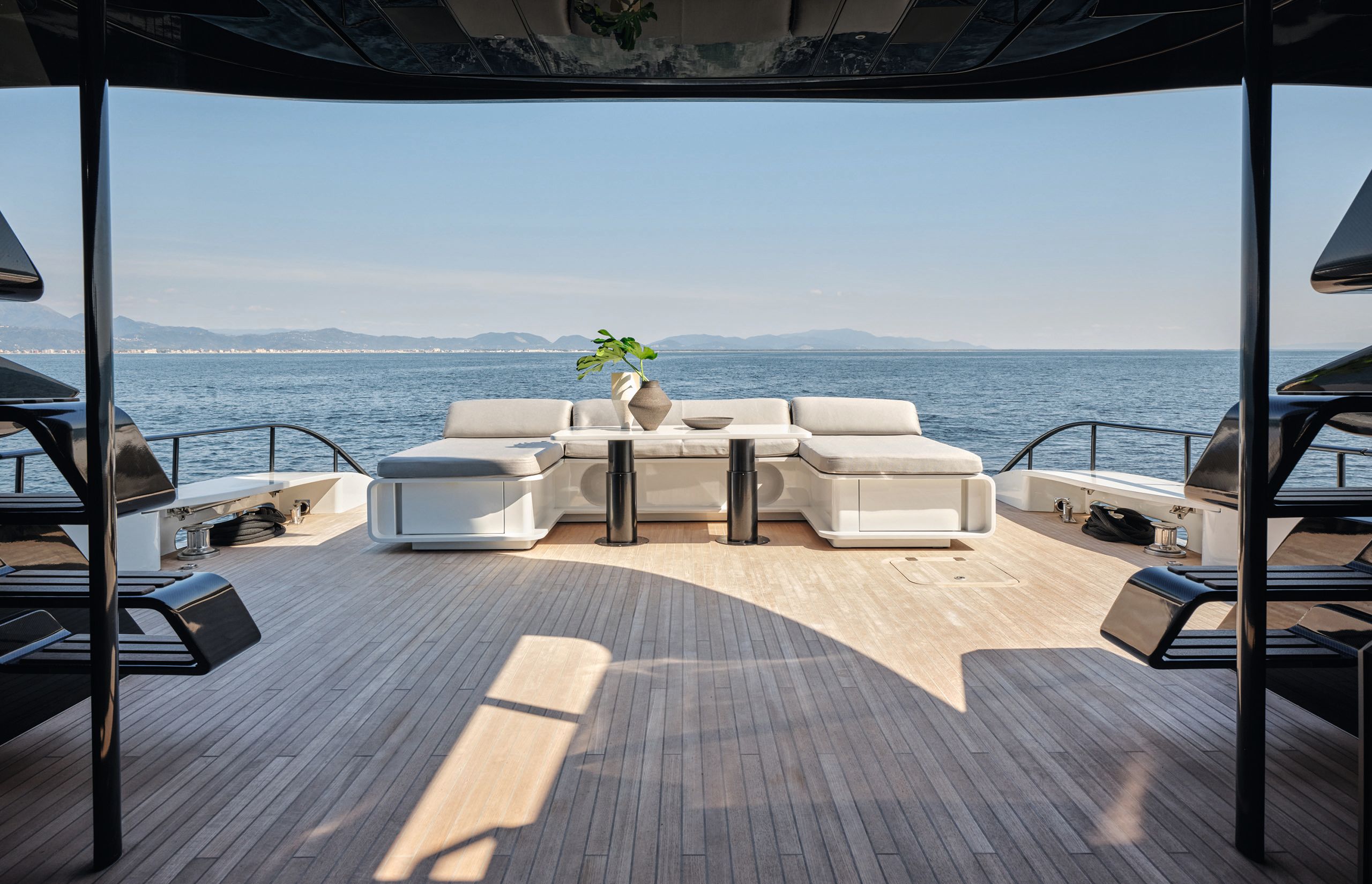 Exterior shot showing teak flooring