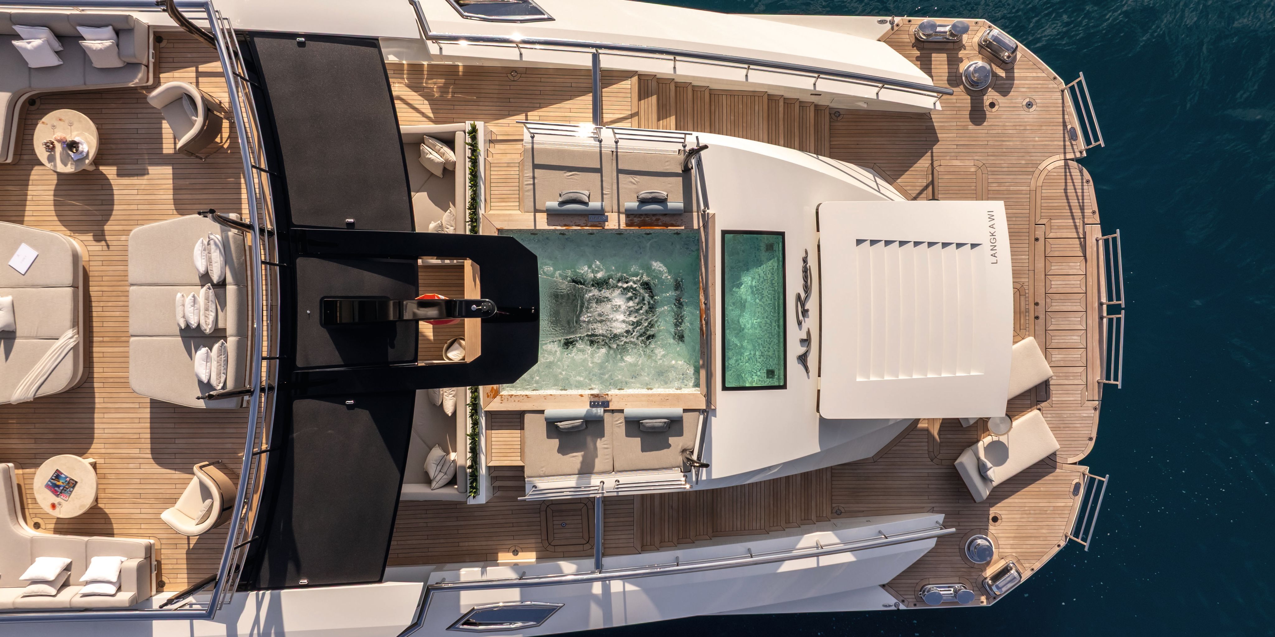 Looking down on to the spa pool from above