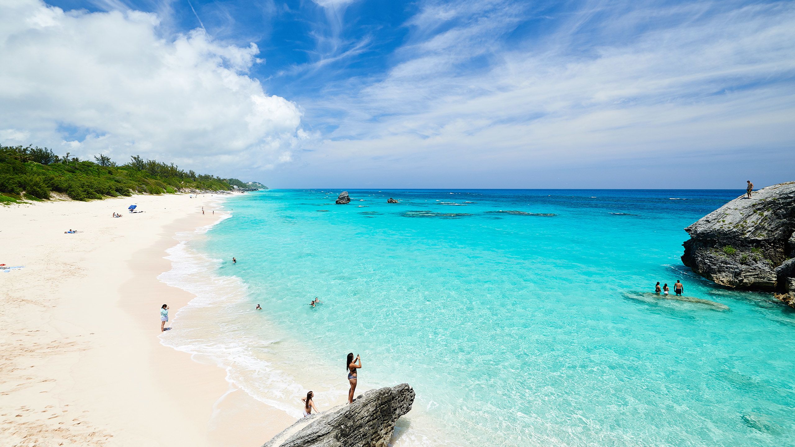 Aerial view Bermuda beach 