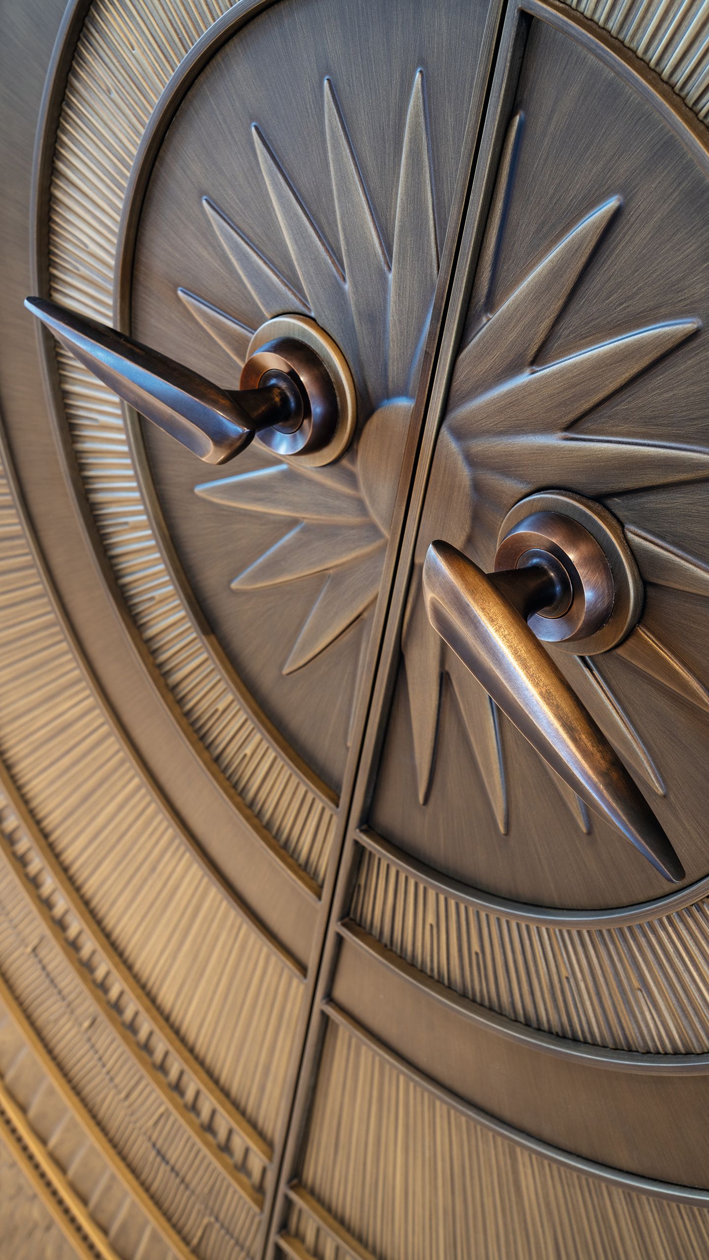 Close-up of handles