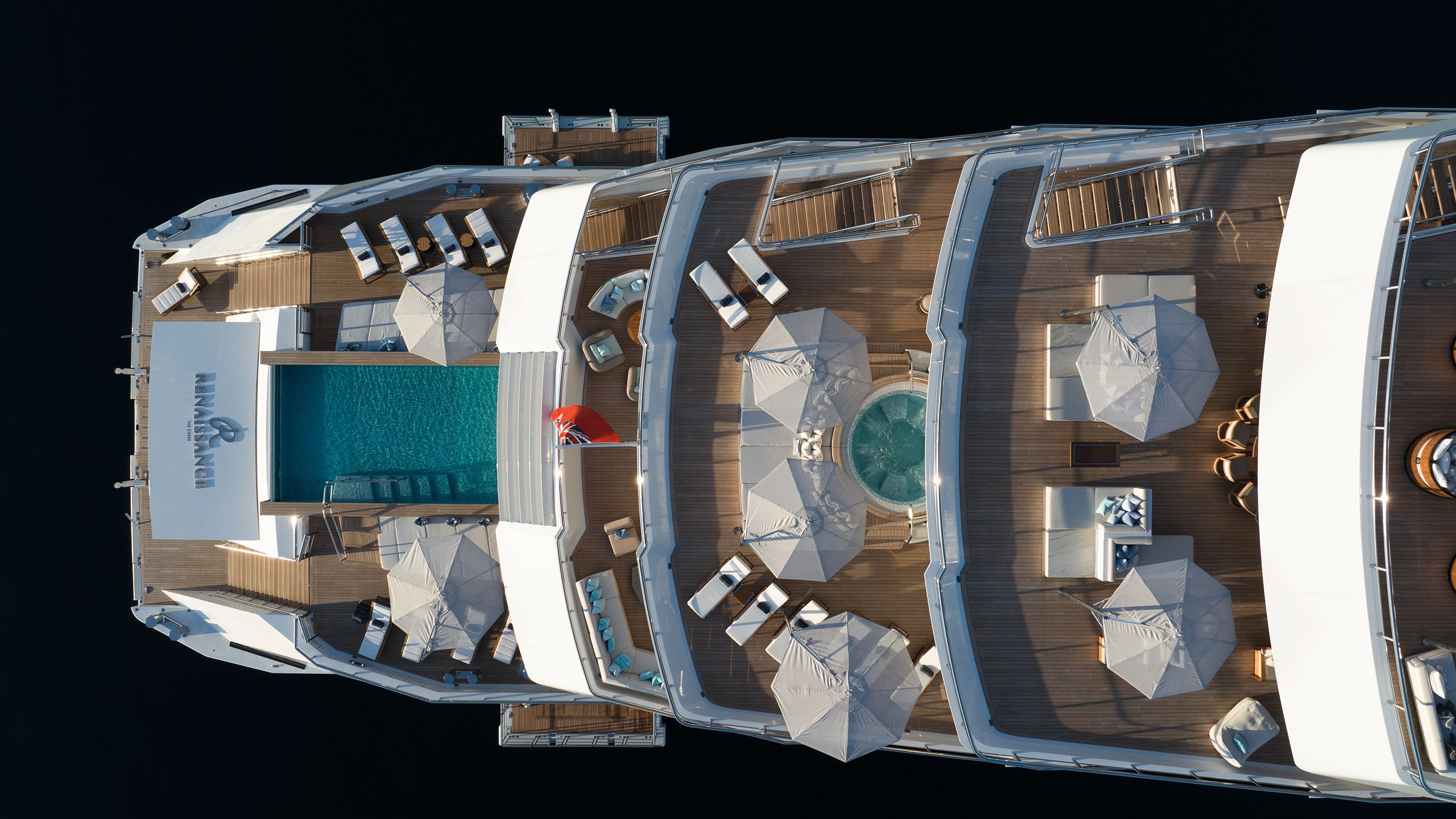 Renaissance from above showing birds-eye view of decks