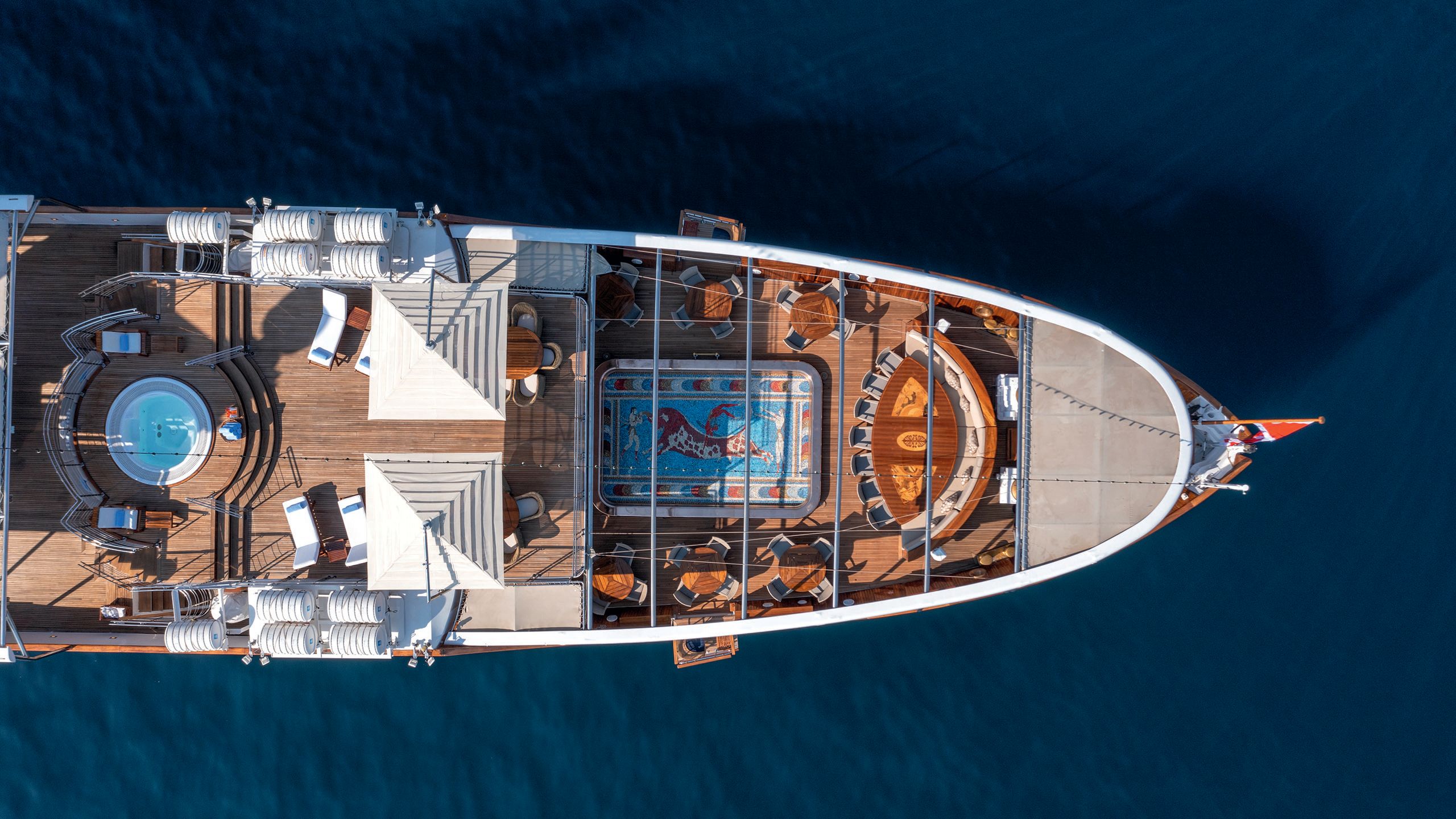 Aerial view boat