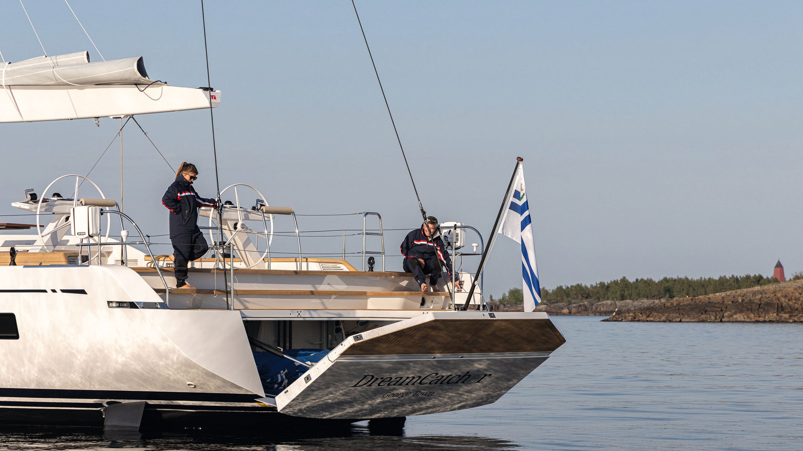 Back of Dreamcatcher with the platform halfway open