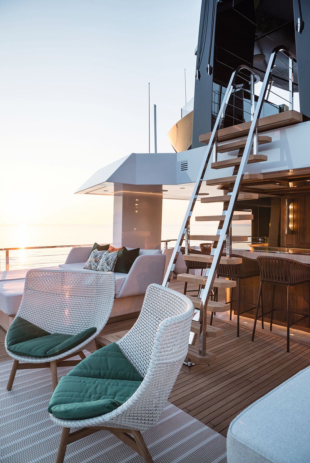 Aft deck ladder leading to crow's nest