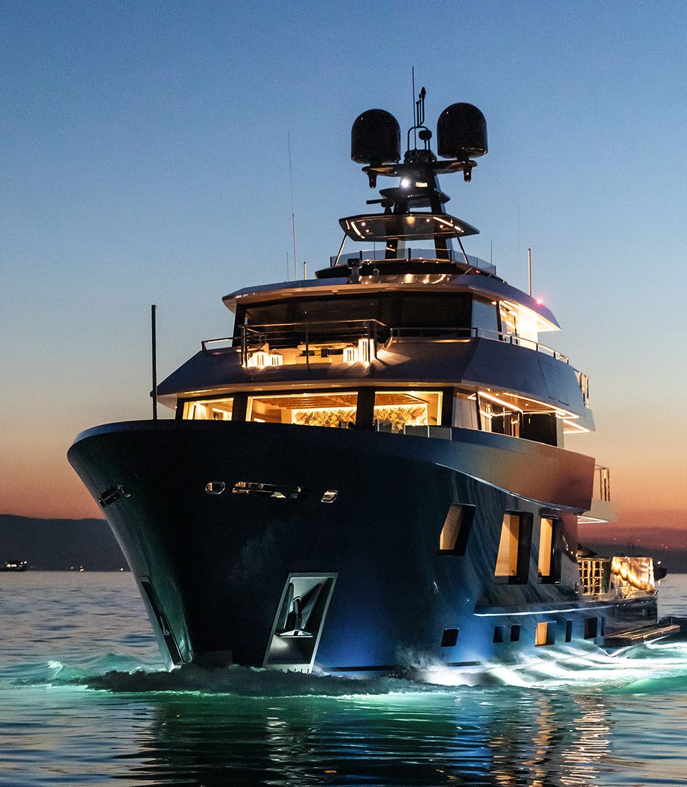 Exterior view of King Benji at night