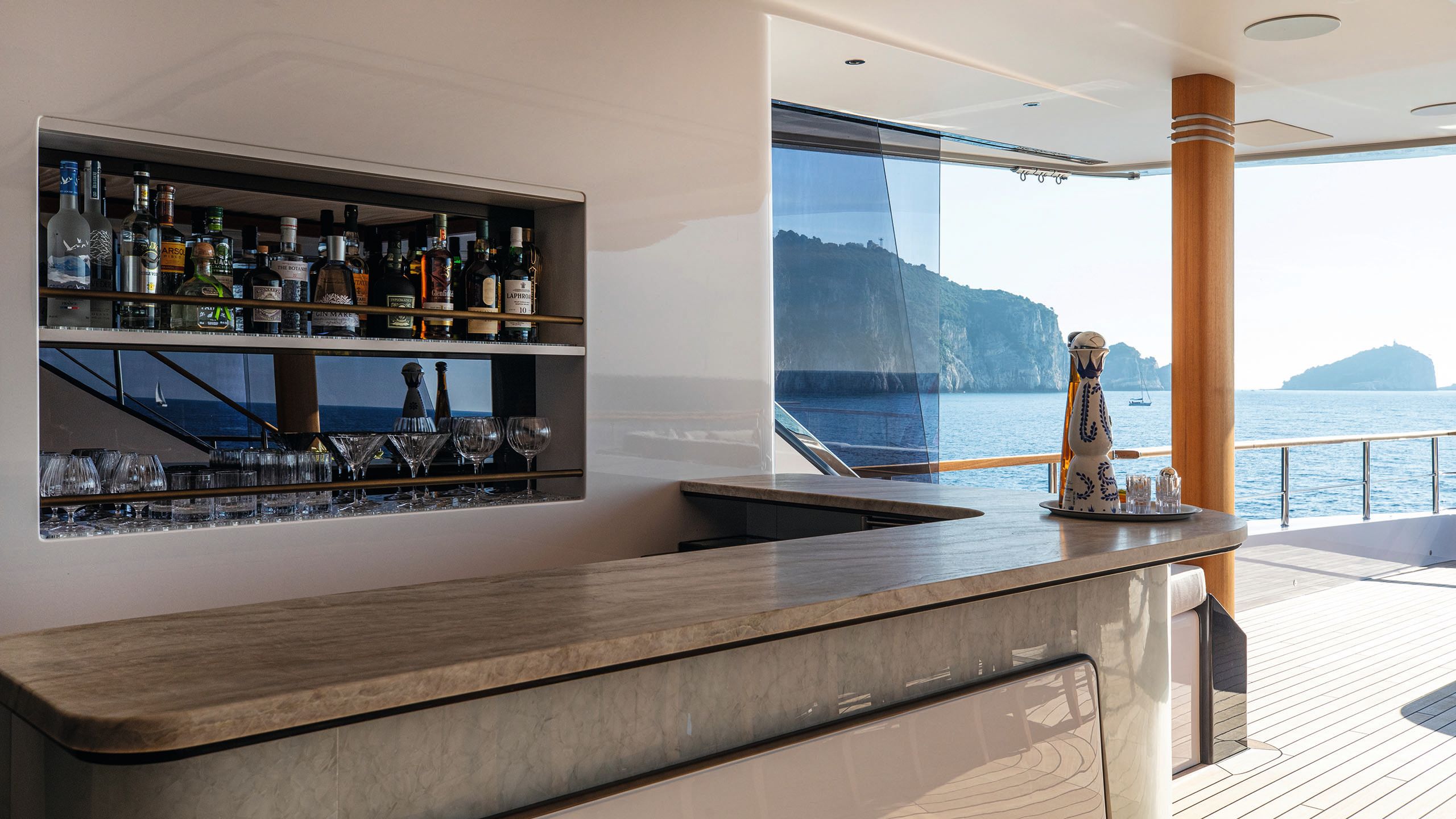 Bar area on an outdoor deck