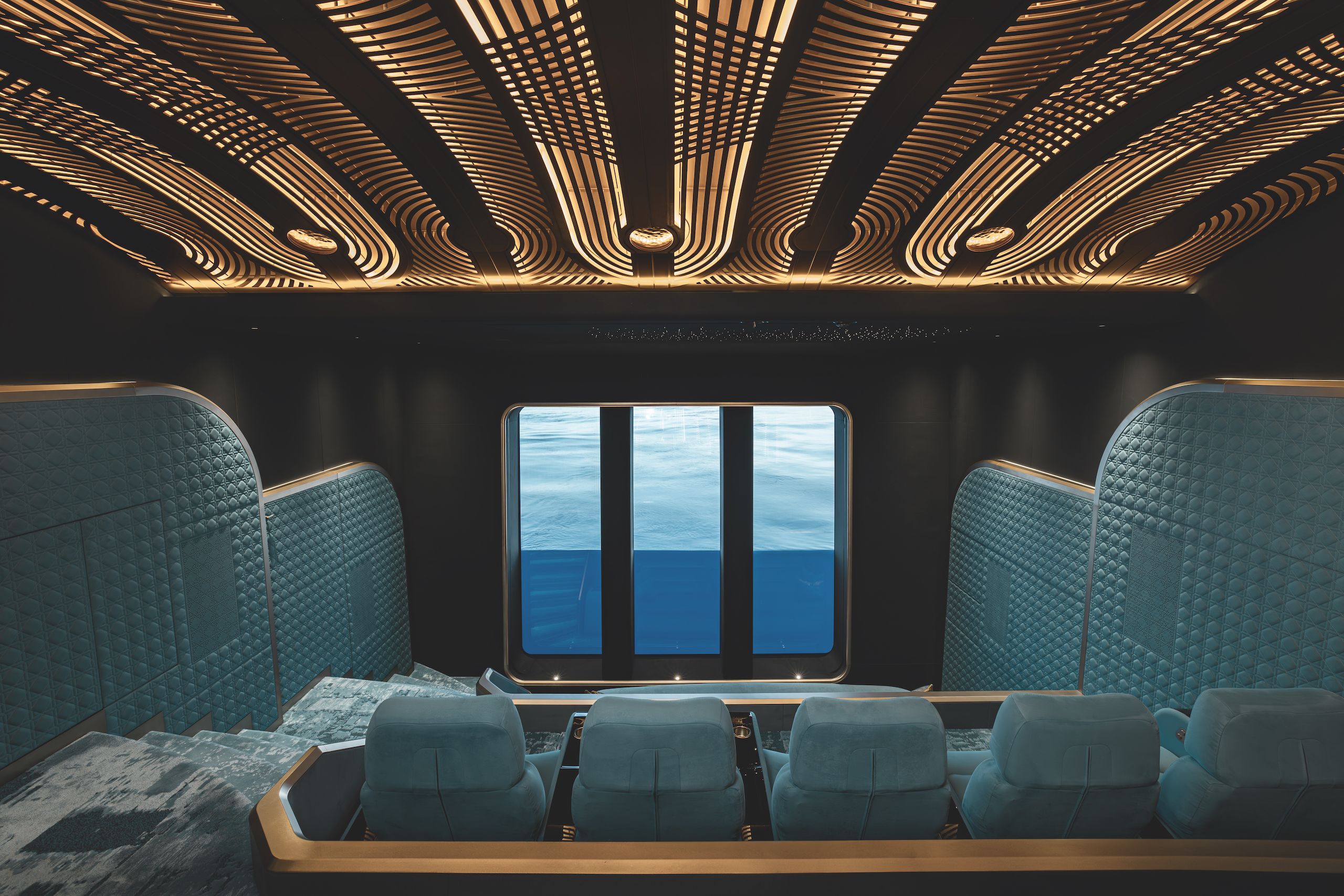 Cinema room on Lürssen Kismet