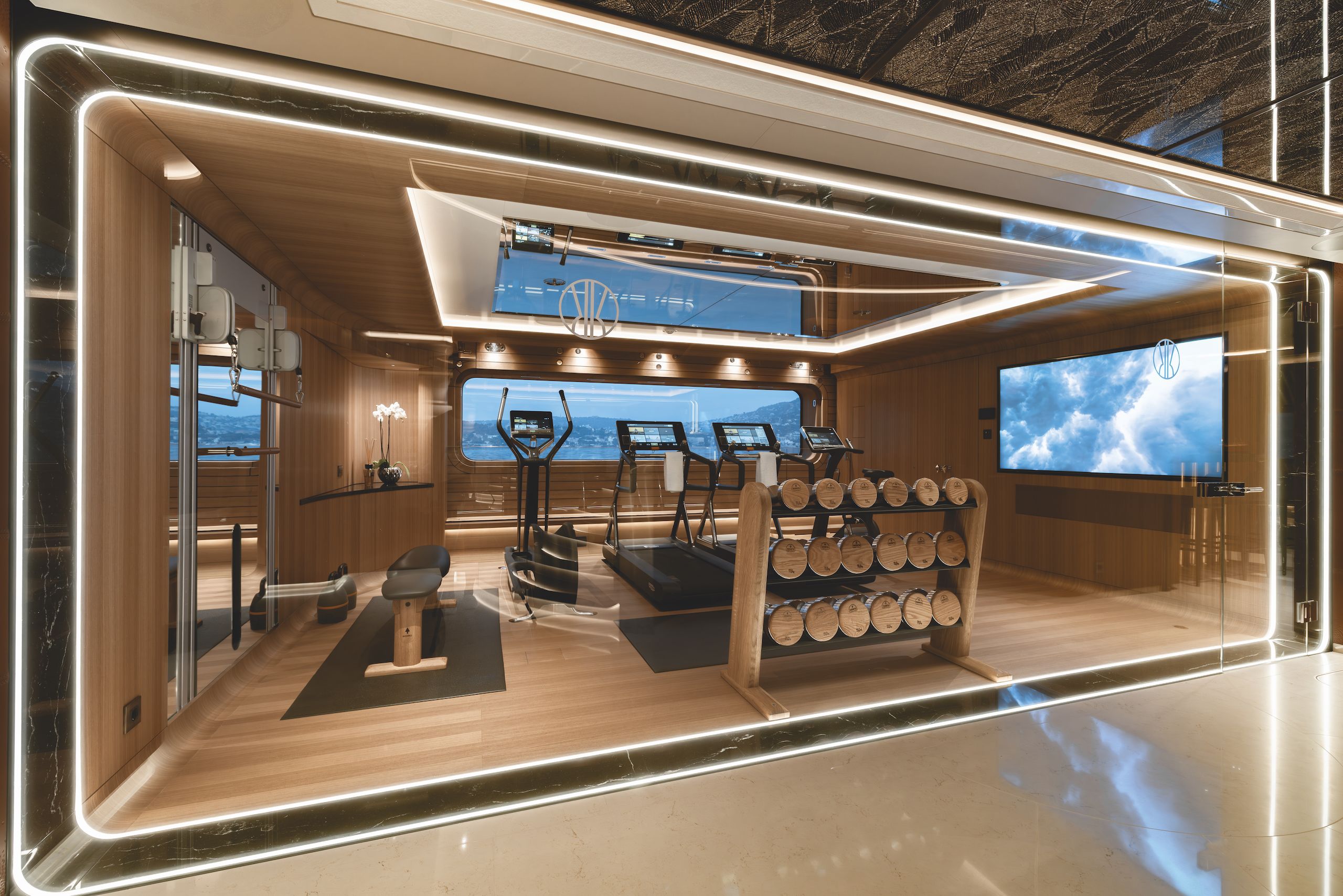 Gym area on Lürssen Kismet