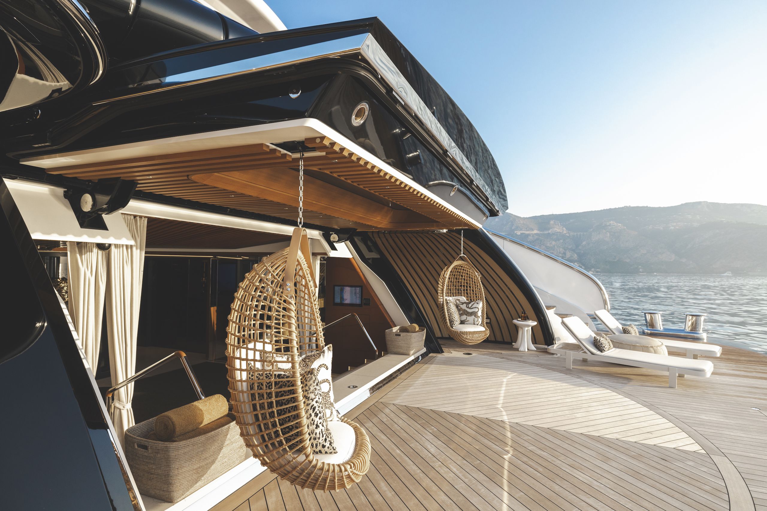 Deck view on Lürssen Kismet