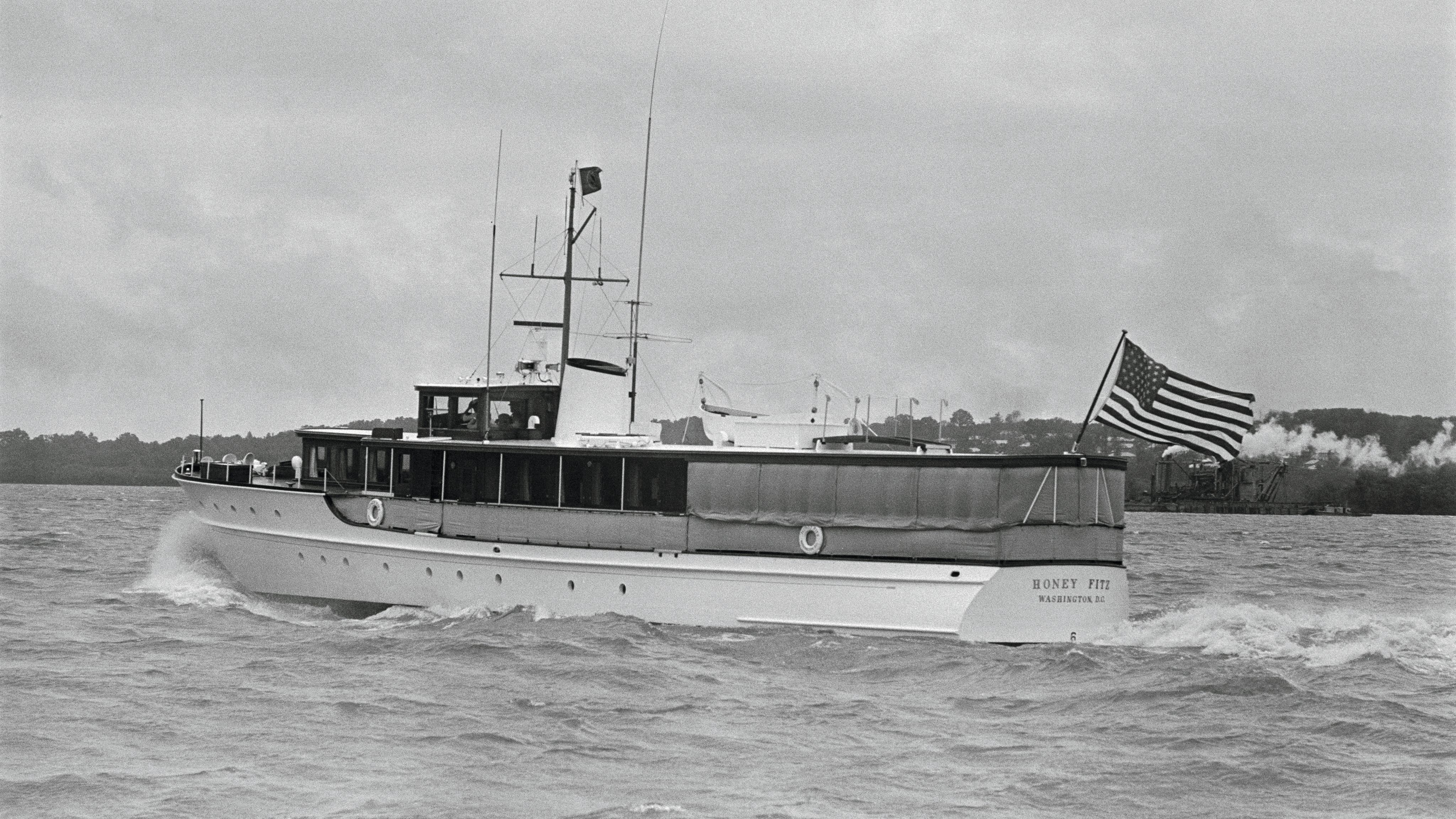 A black and white photo of Honey Fitz taken in 1961