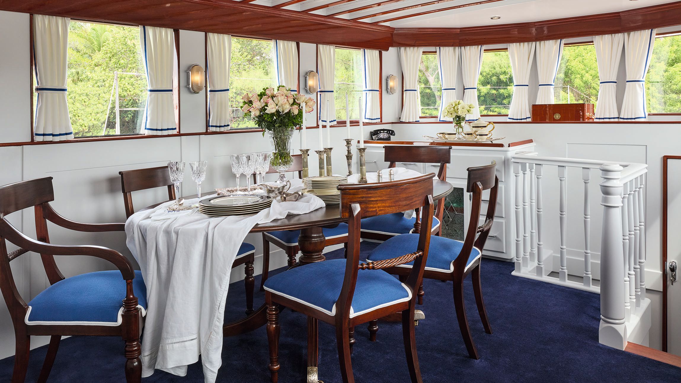 The same room now - the dining table and decor is very similar