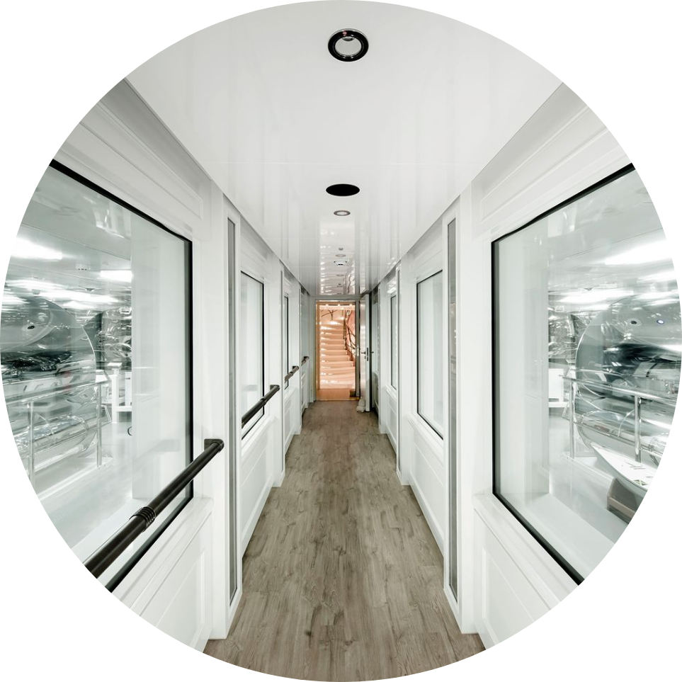 Hallway with wooden floor