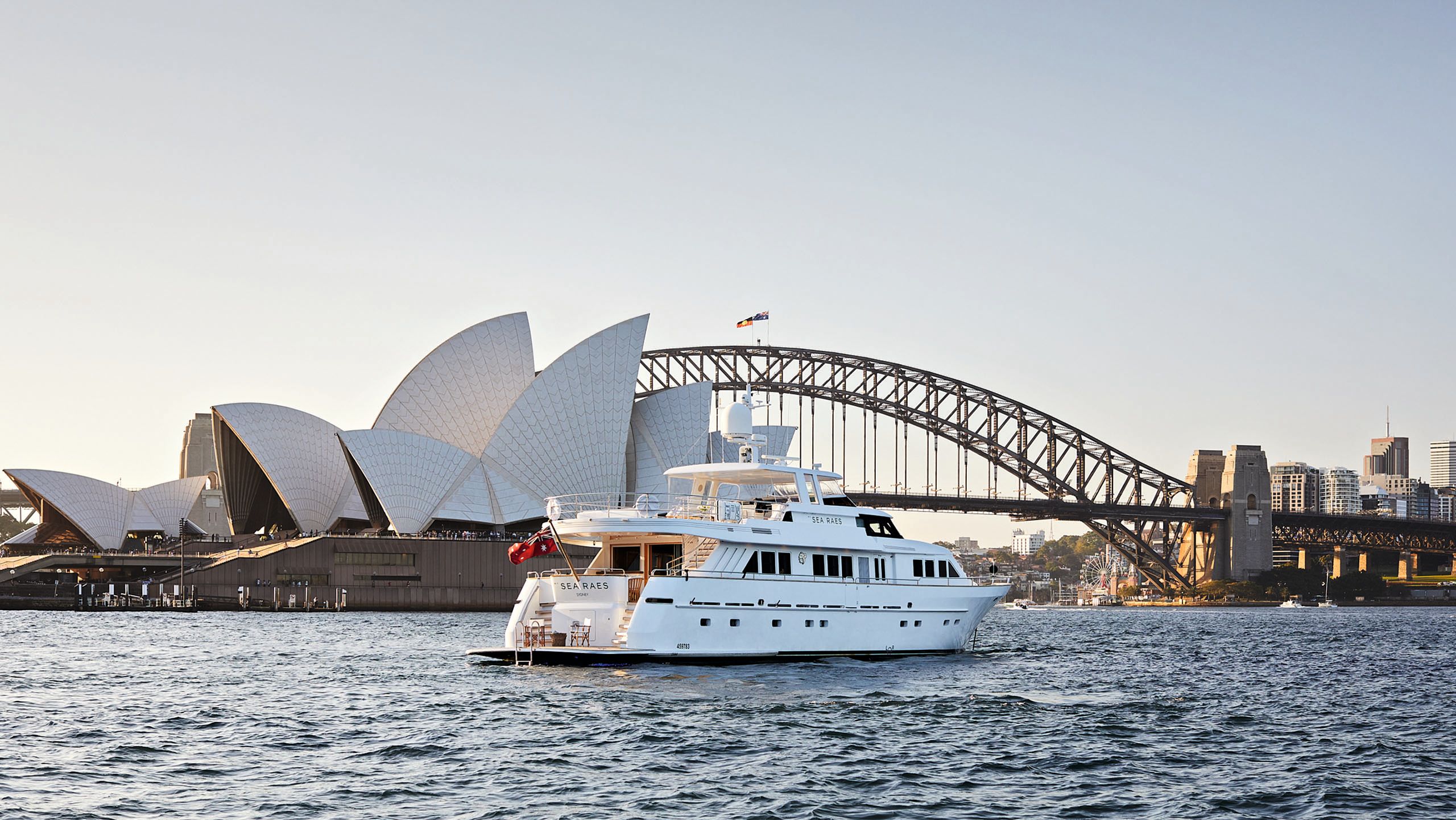 Sea Raes on the water. Sydney Opera House is in the background