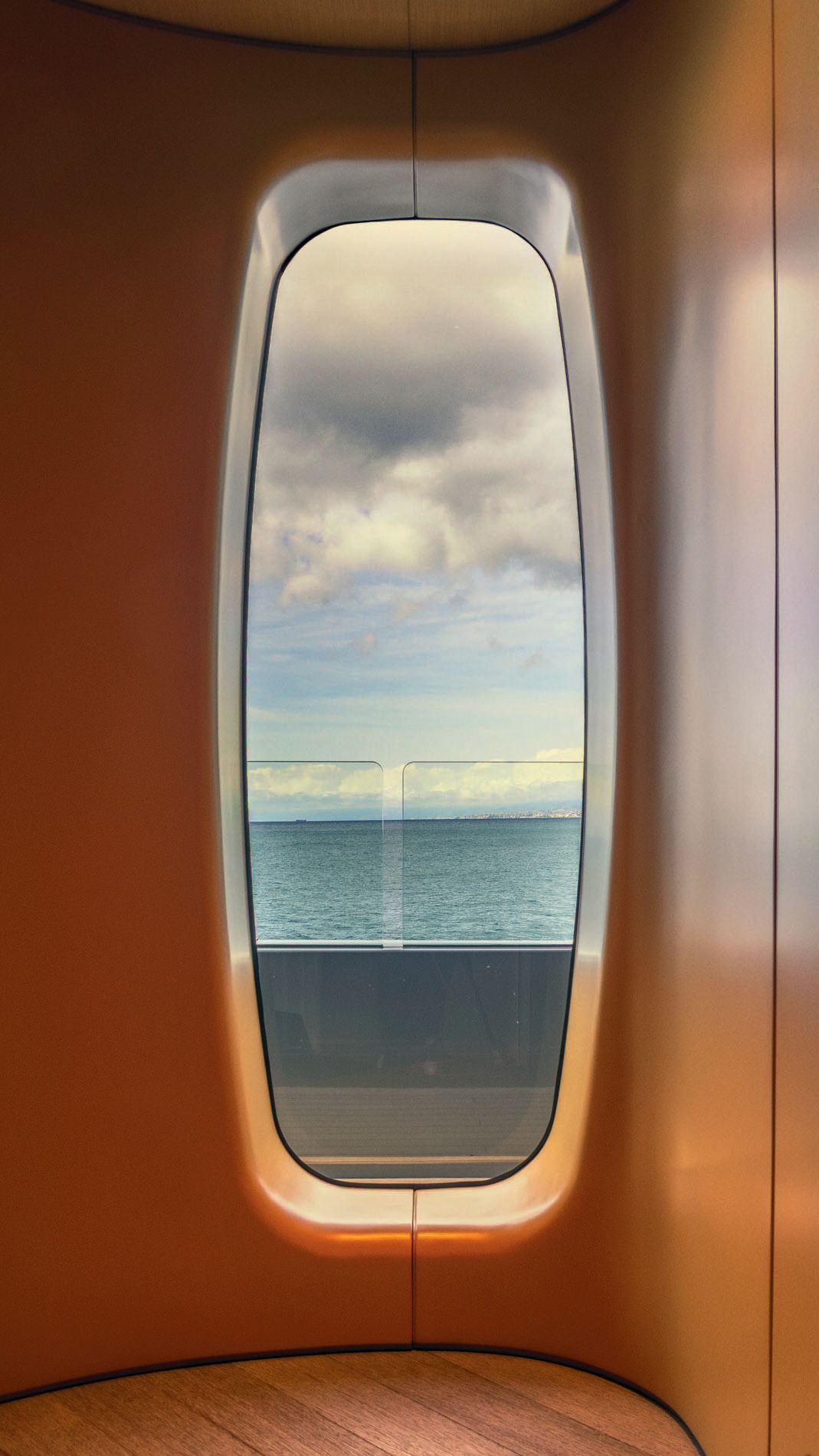 An oval shaped window