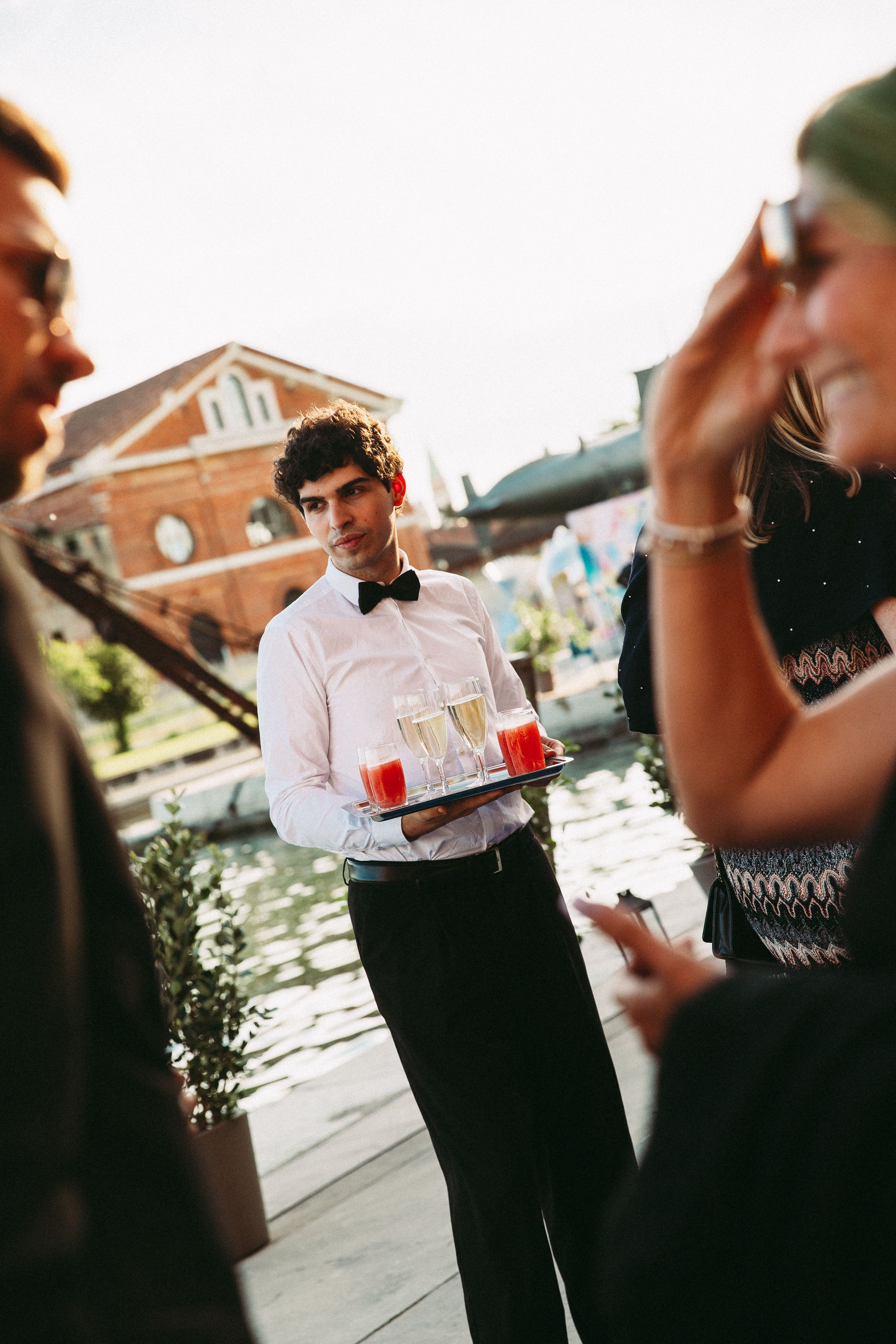 Table laid with food