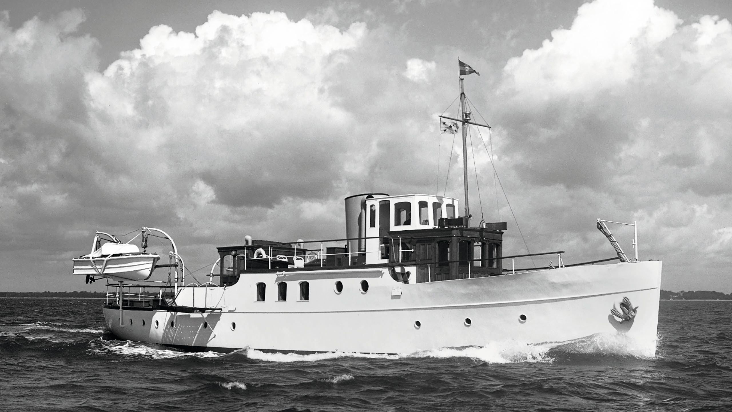 Black and white image of Llanthony on the water