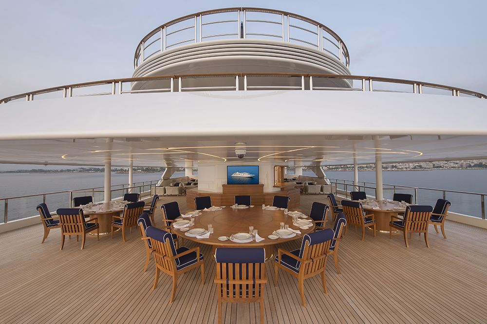 View of outdoor dining area