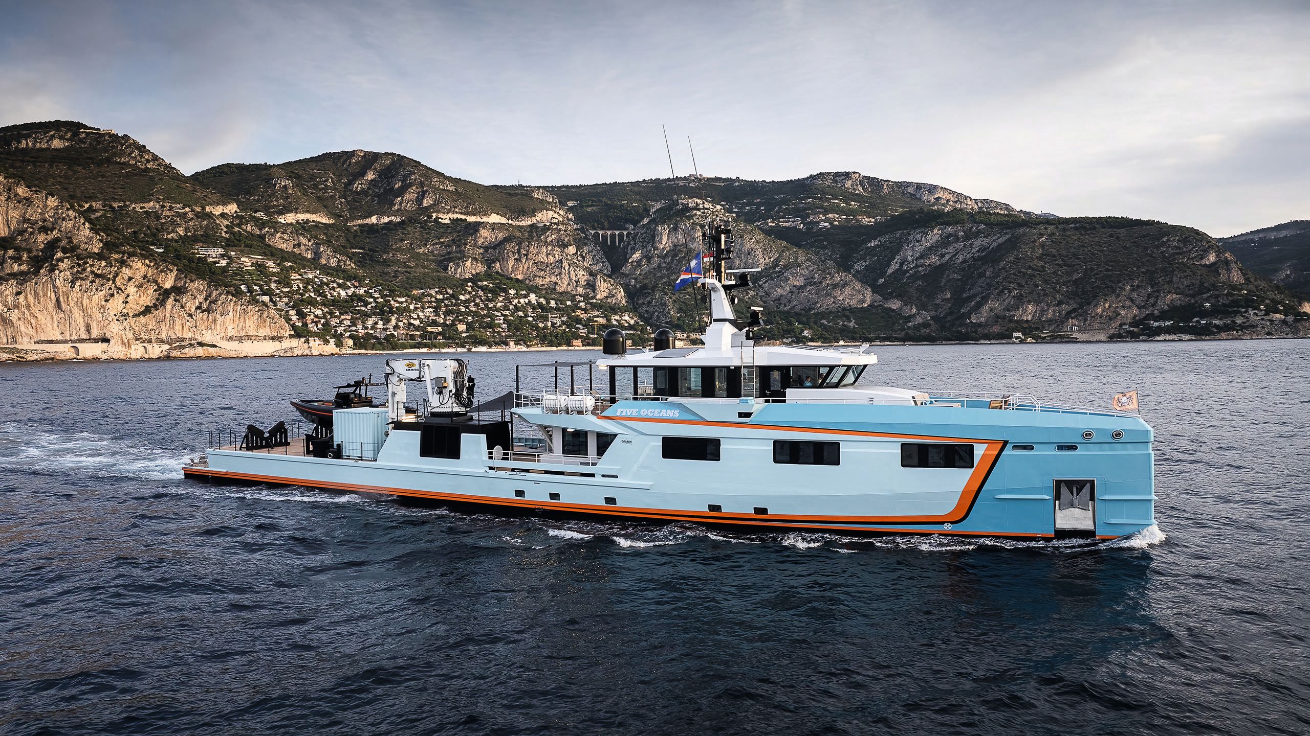 Five Oceans from the side on the water