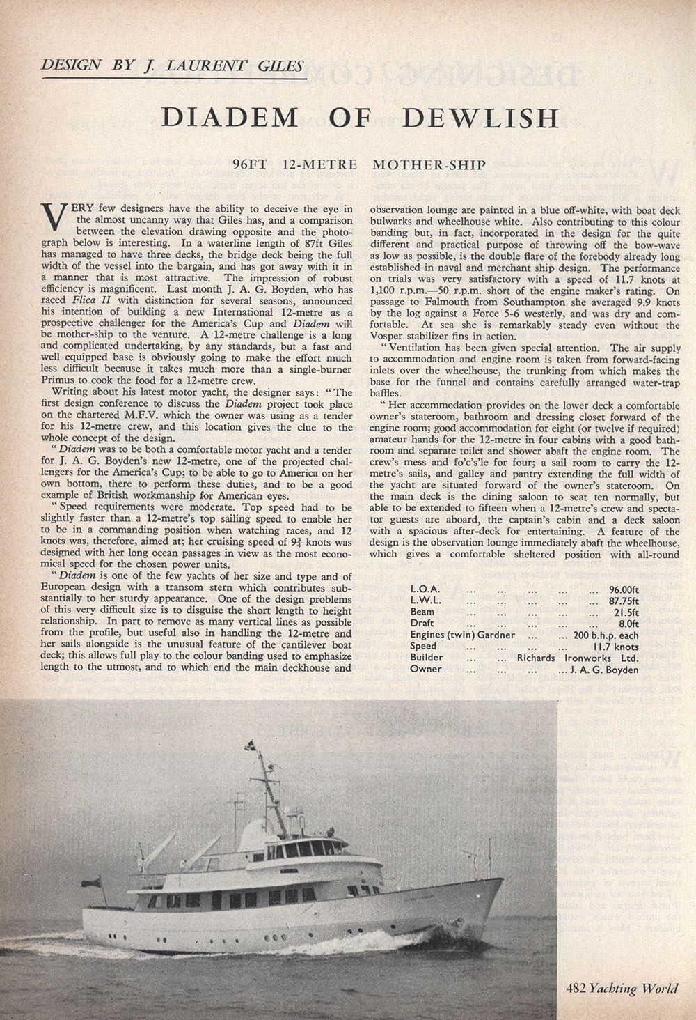 Yellowed article from a magazine entitled Diadem of Dewlish