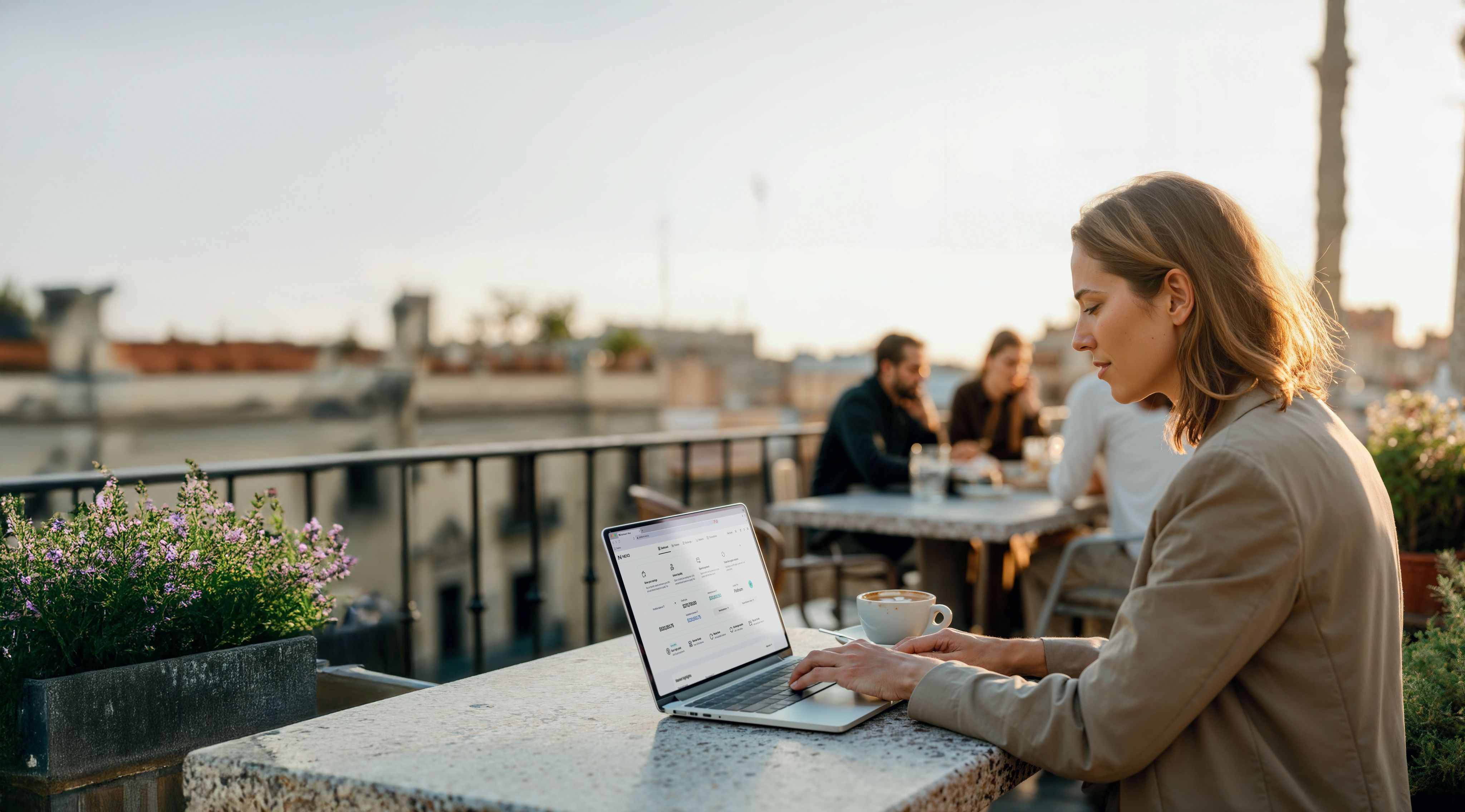 Lady working on a laptop