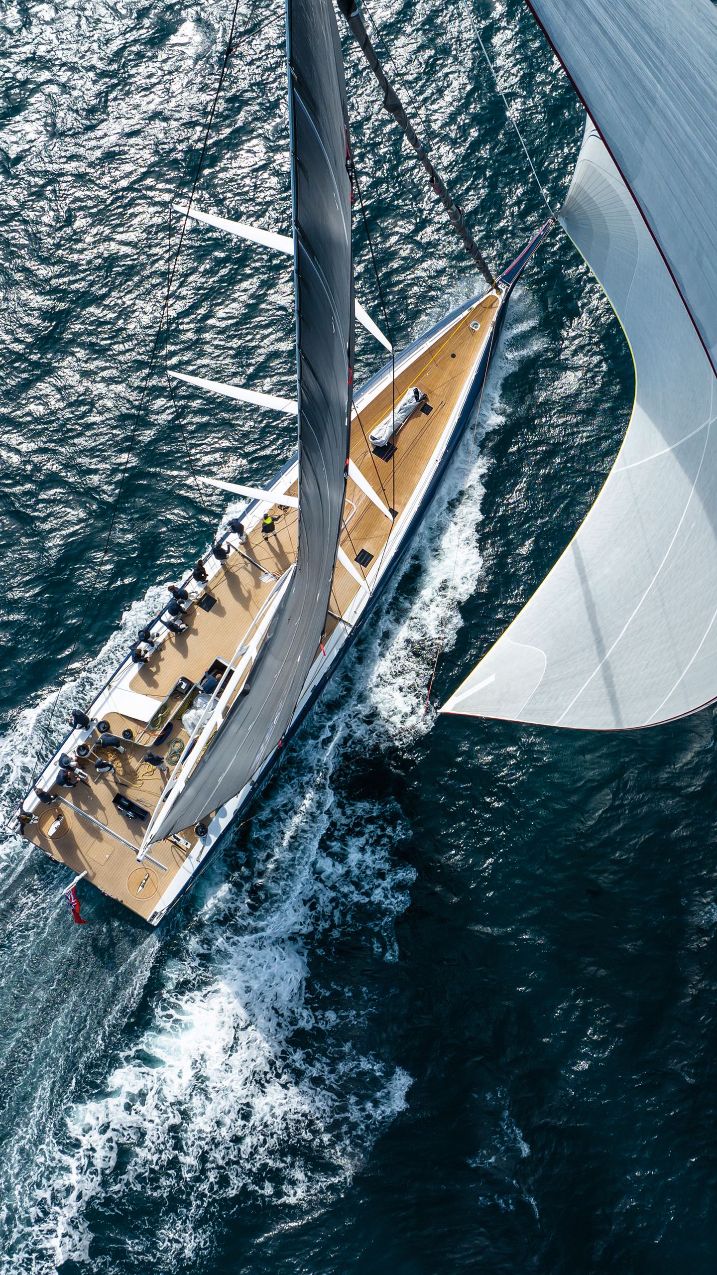 Overhead view of Magic Carpet E on the water