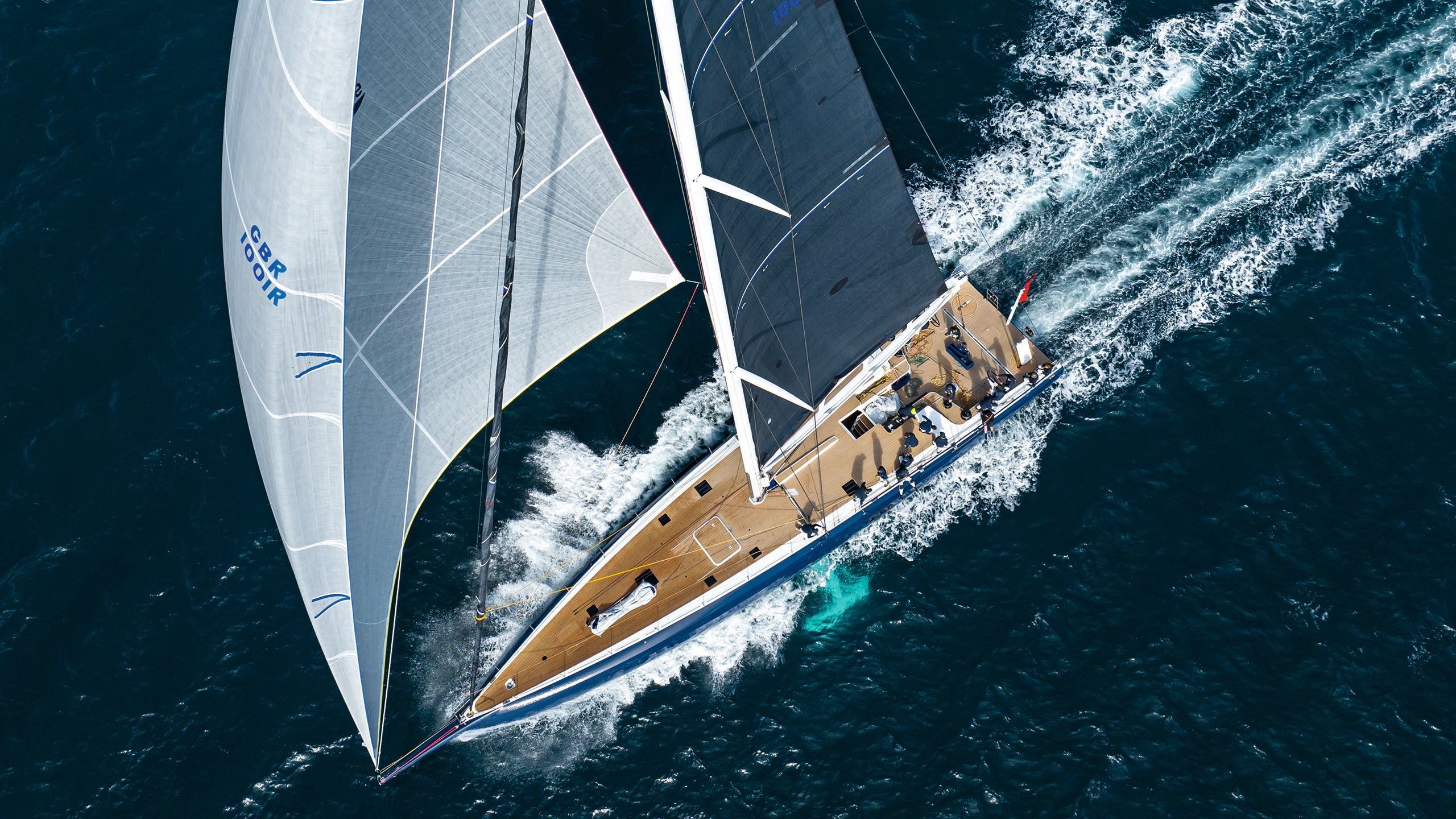 Overhead view of Magic Carpet E on the water