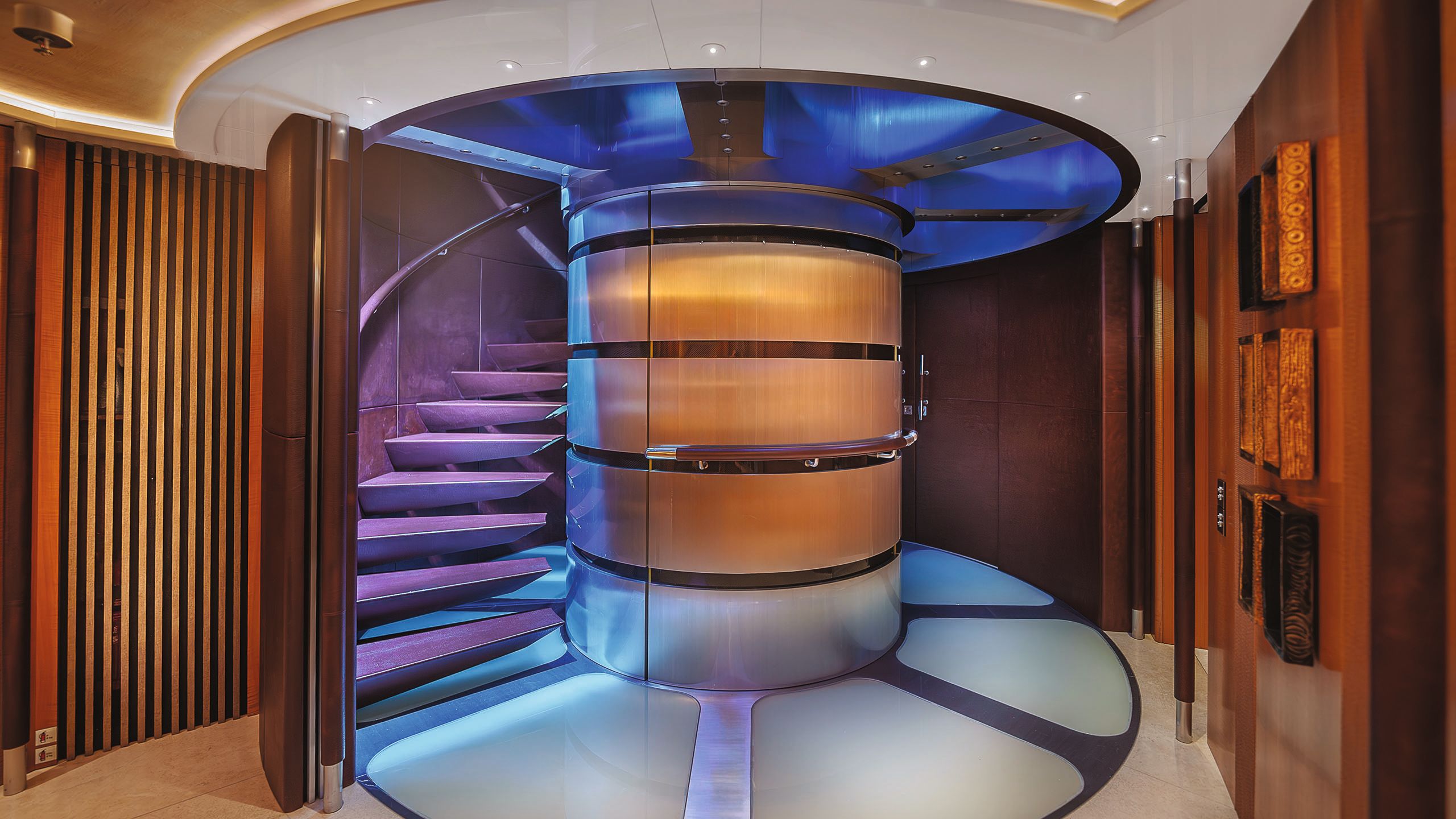 Central staircase post refit