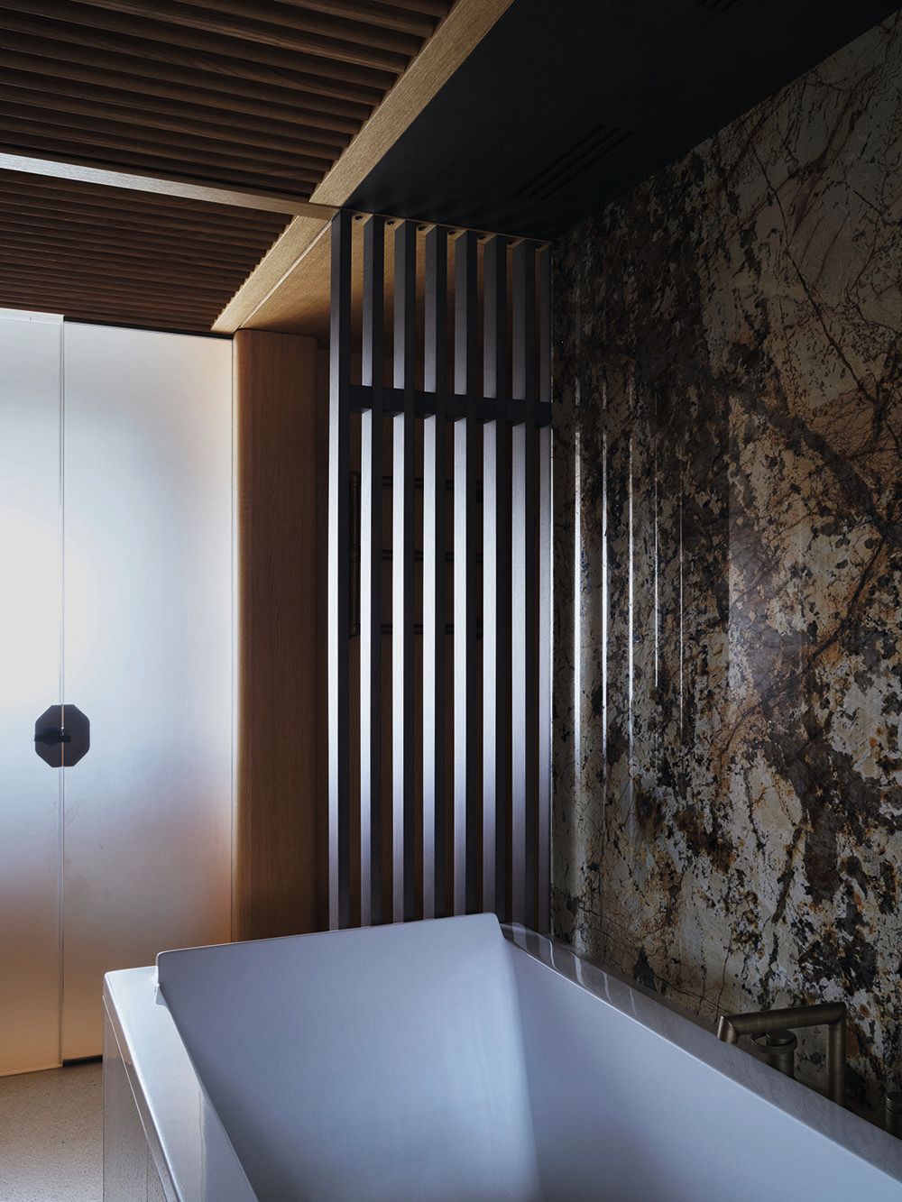 Close-up of the bath