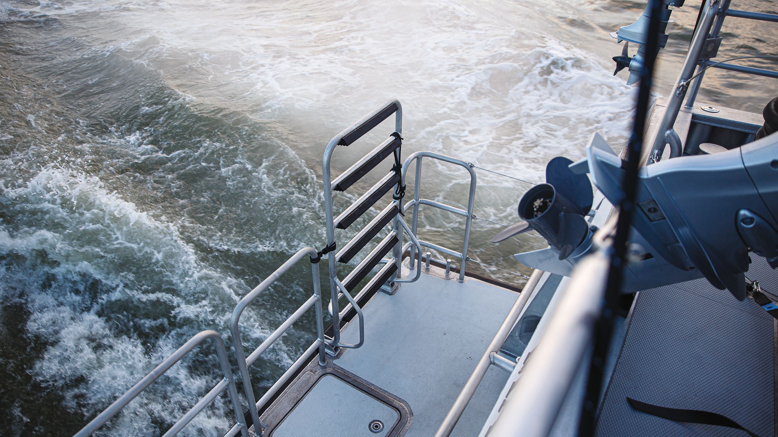 Ladder leading down to the water