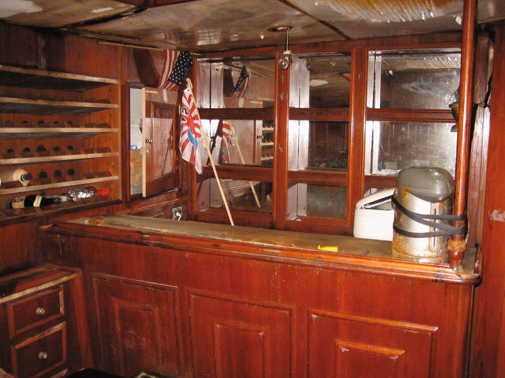 Interior of the vessel showing its neglect