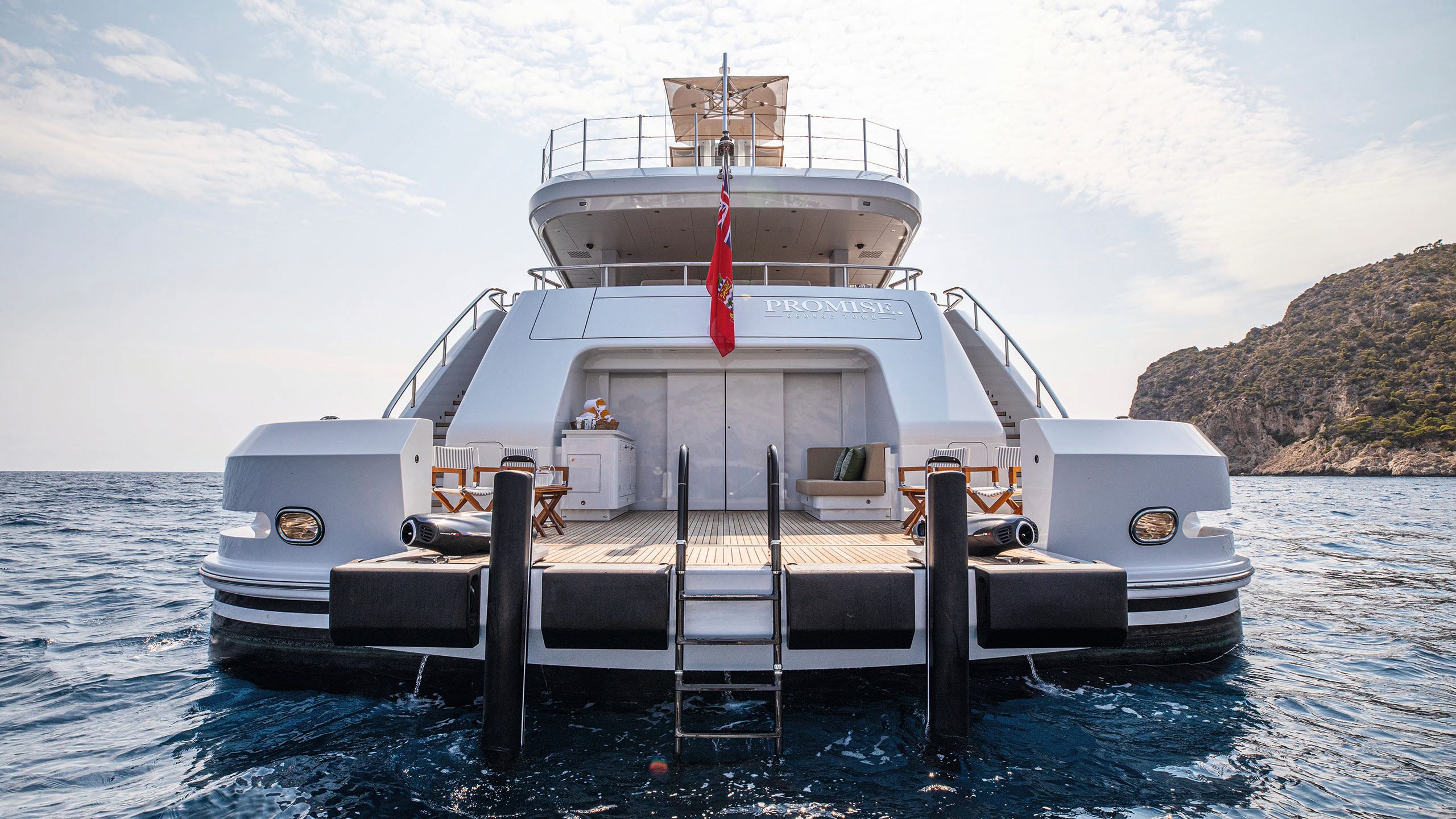 Looking at the sundeck from in the water
