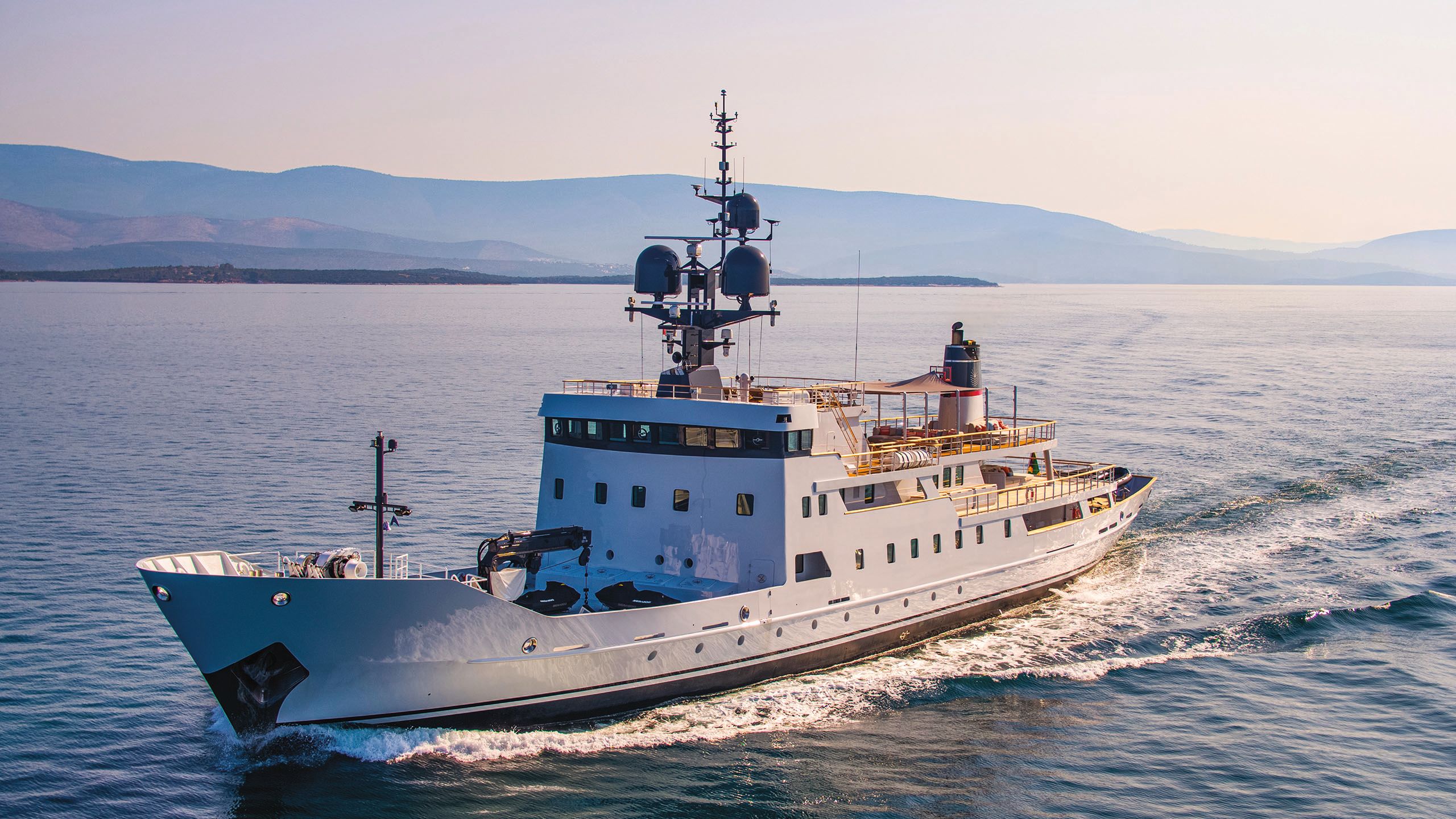 Wide shot of Jester on the water