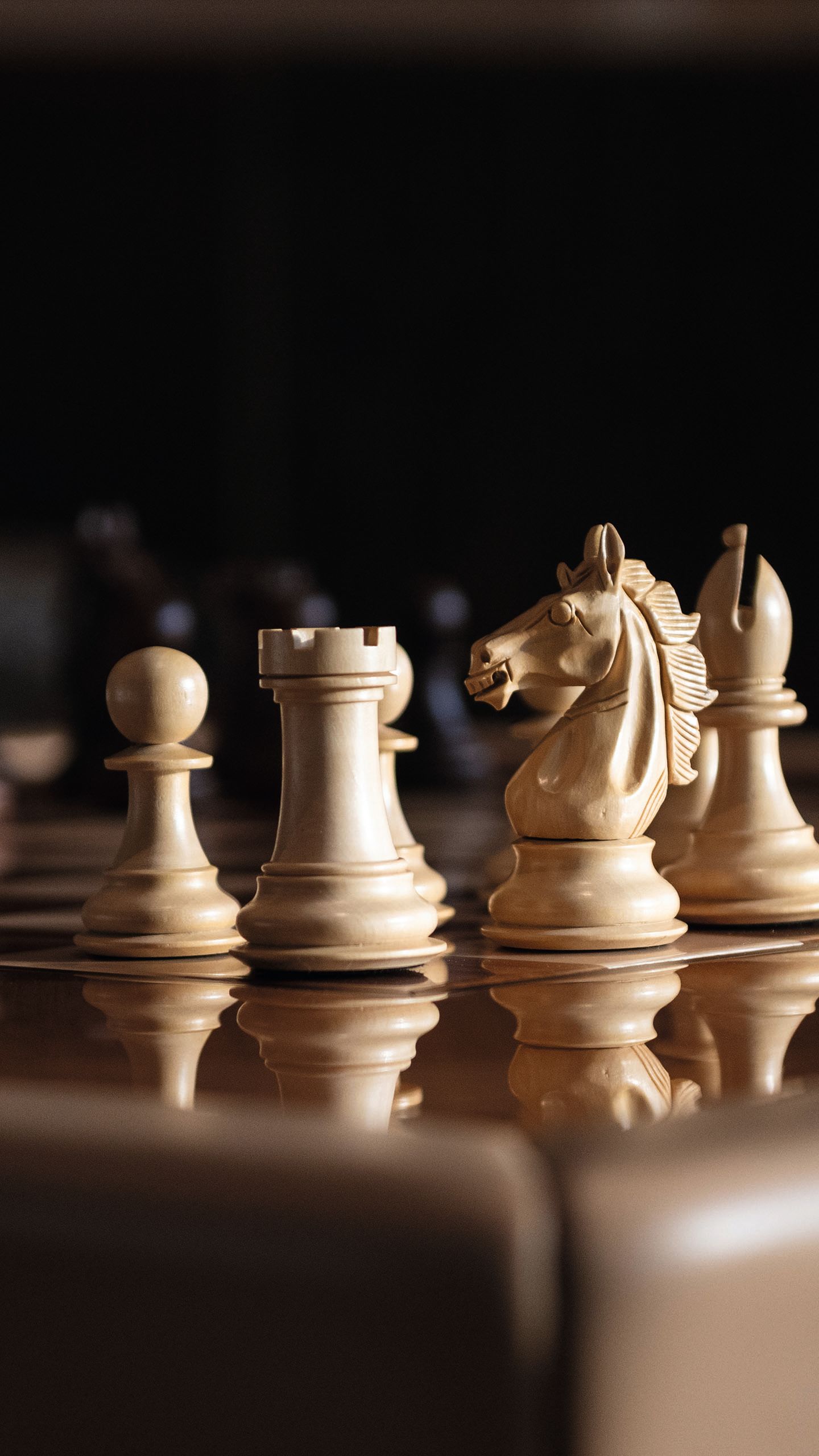 Close-up of chess pieces