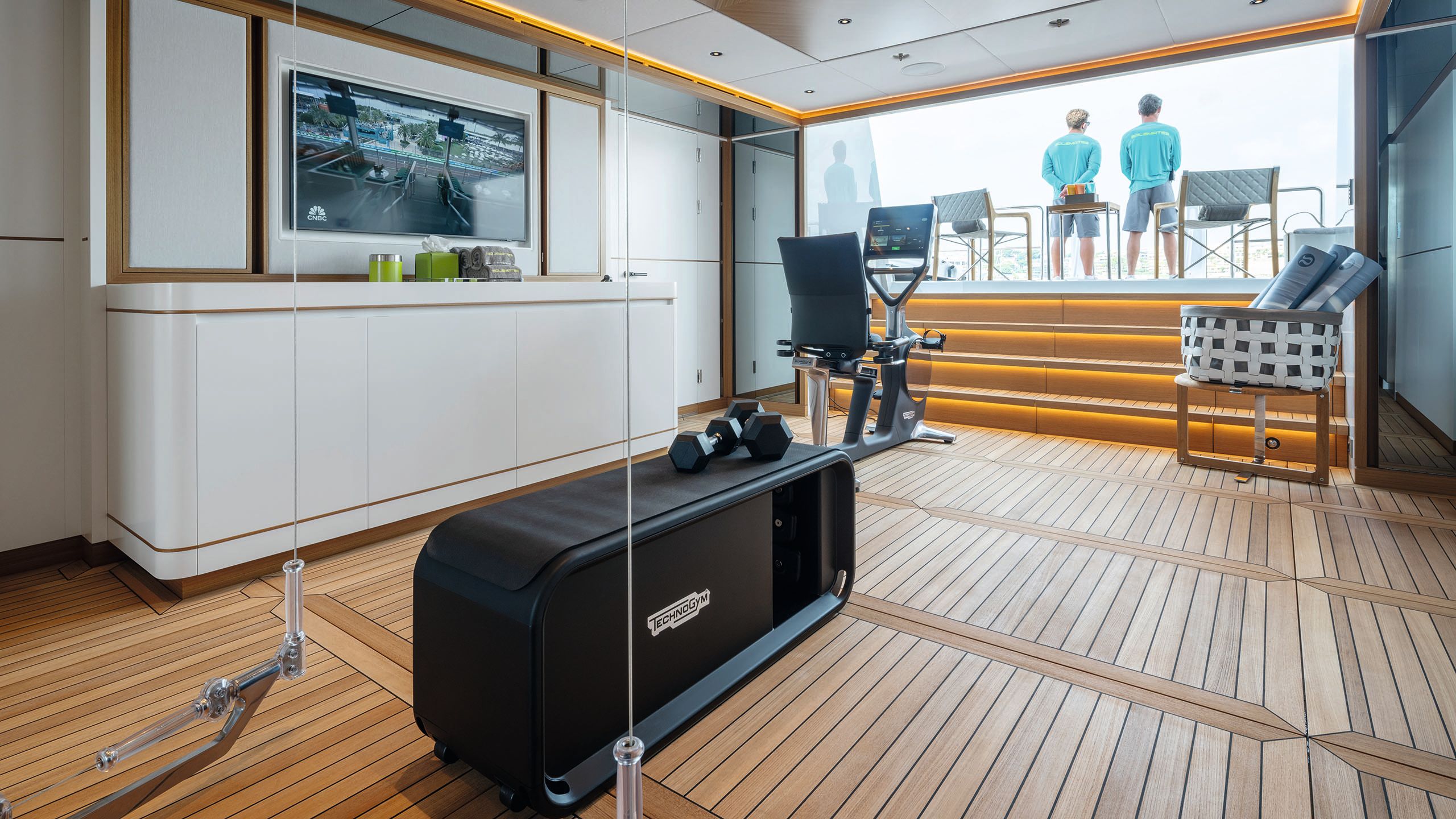 Gym area with equipment