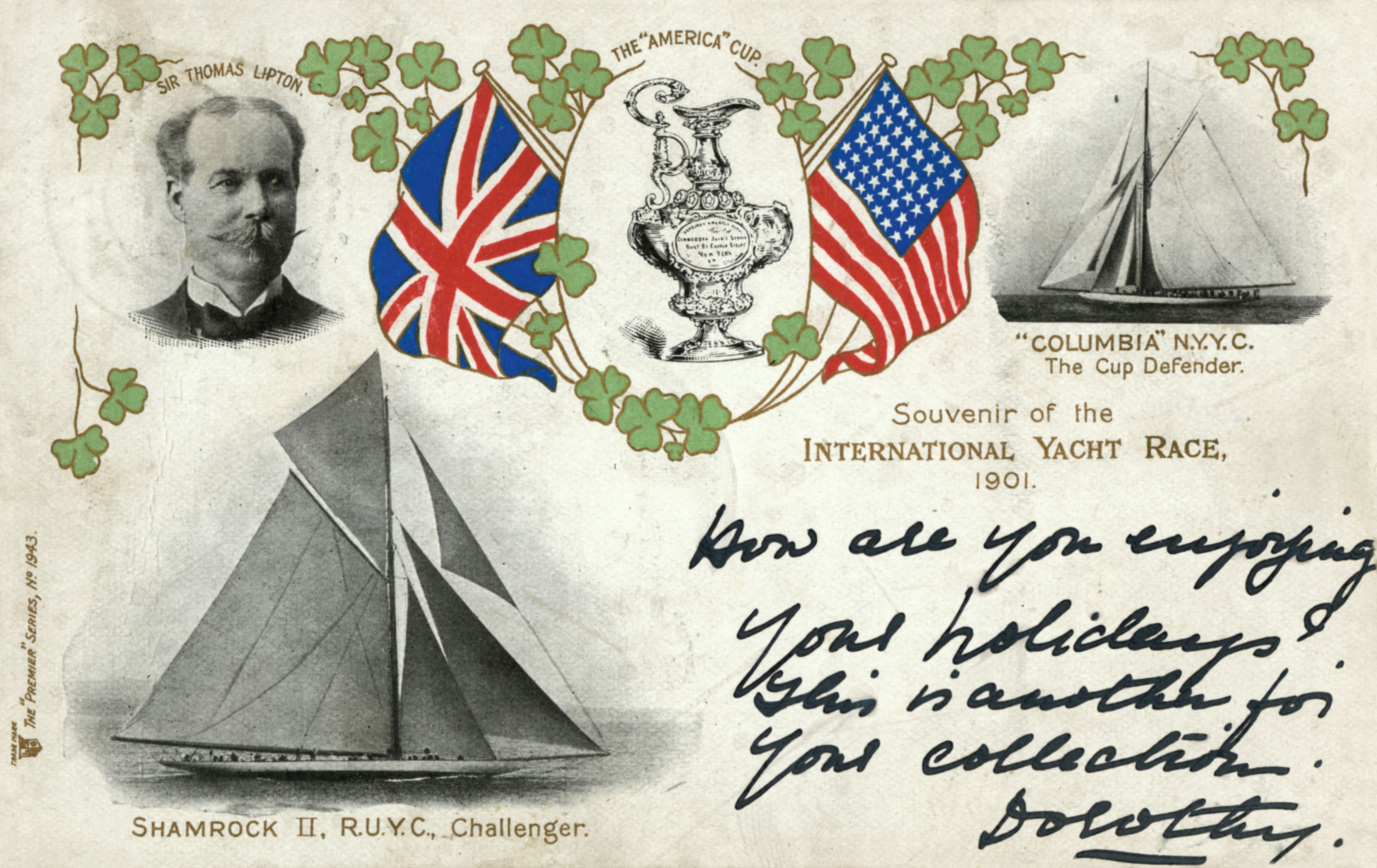 Archive postcard referencing Shamrock 