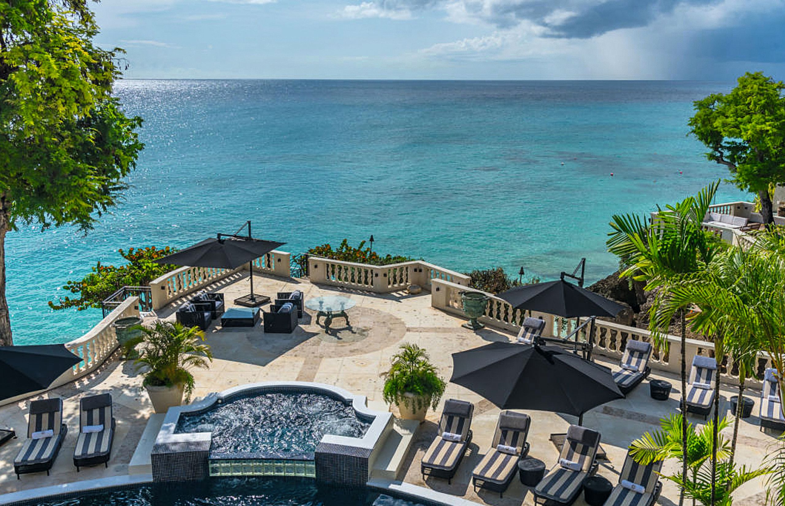 Pool area view to ocean