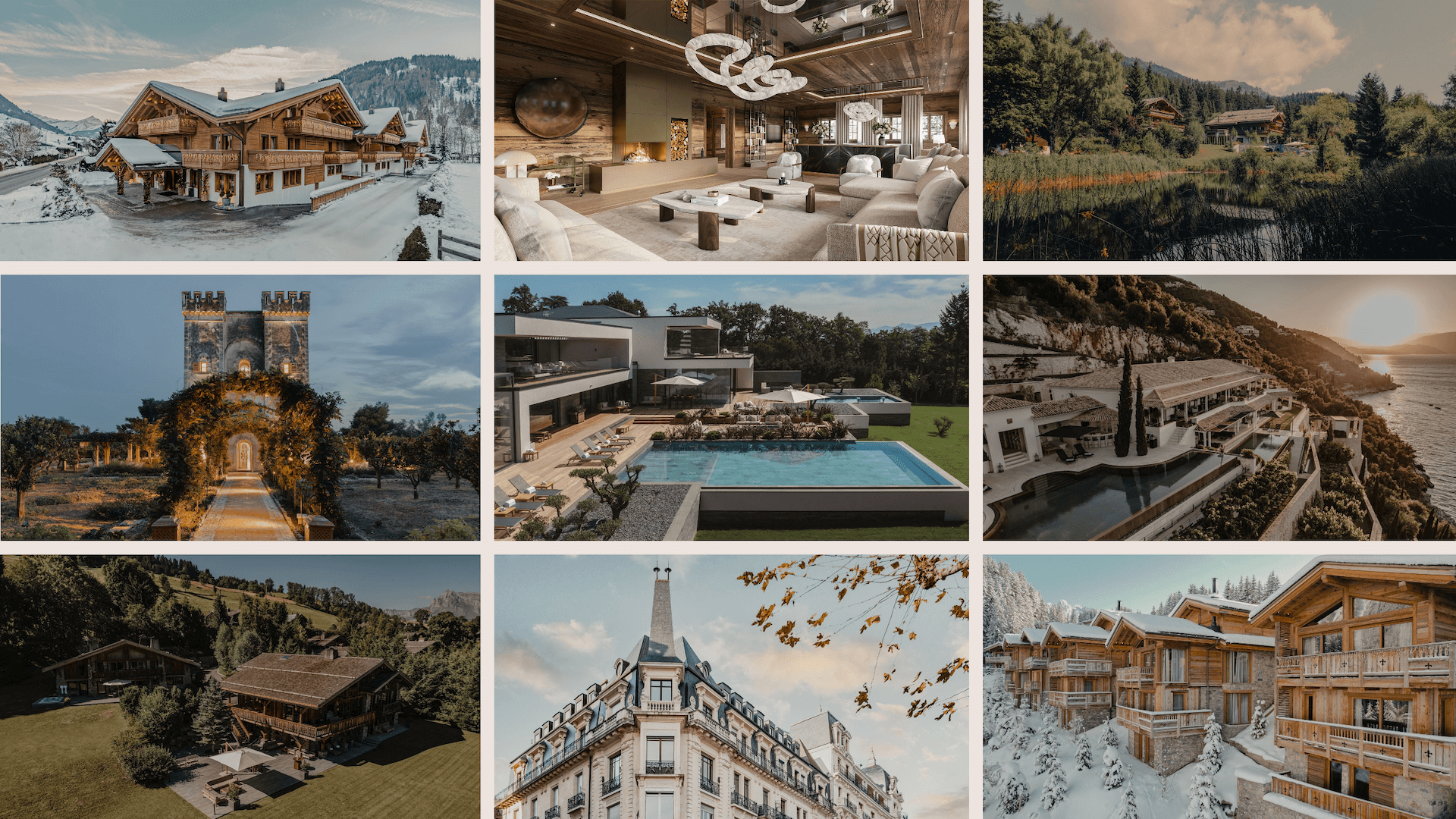 Multiple photos of hotels in the Ultima Collection