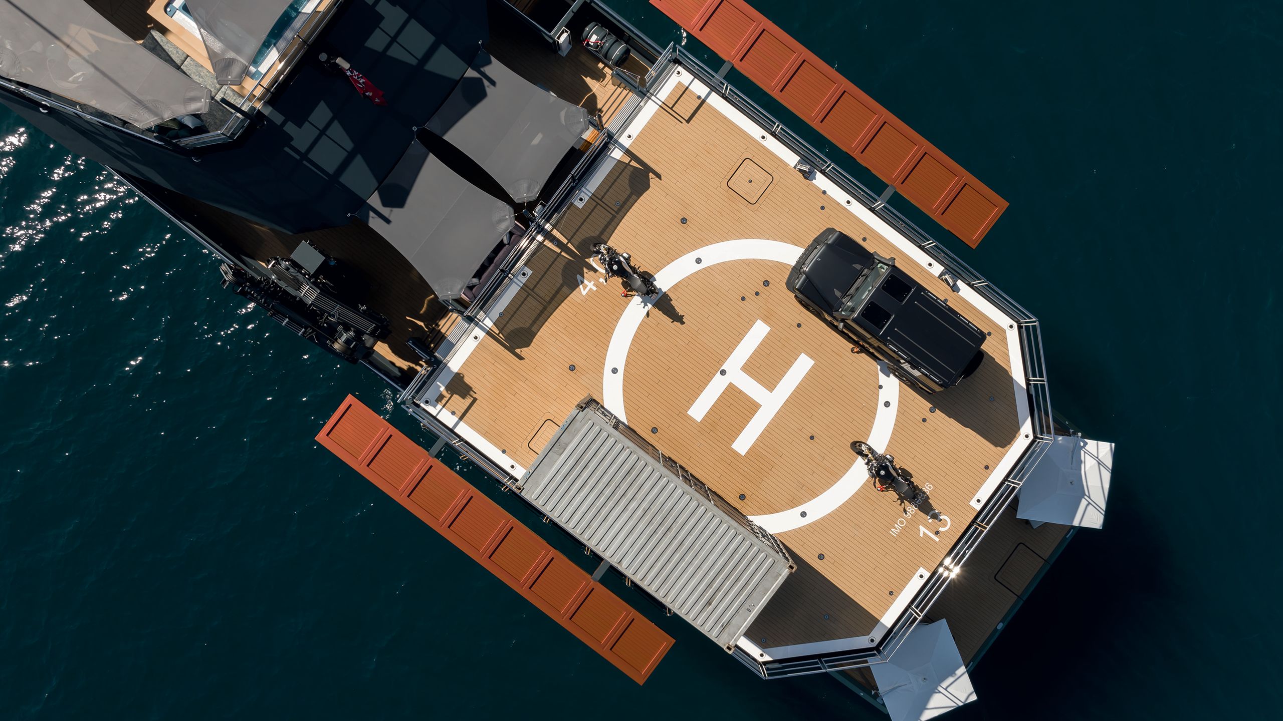 View of helipad from above