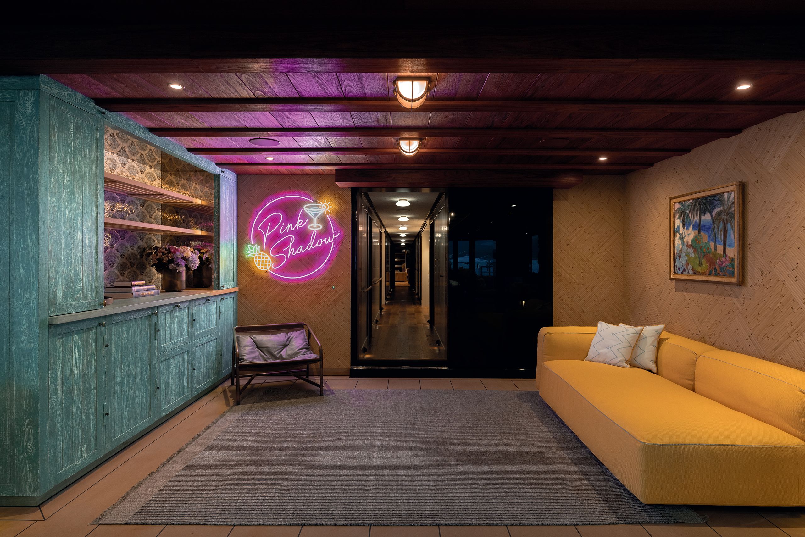 Neon pink sign that says Pink Shadow