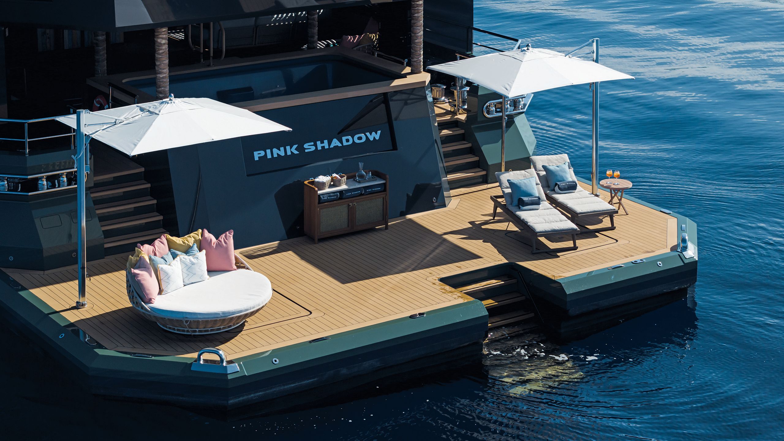 Beach chairs on the deck