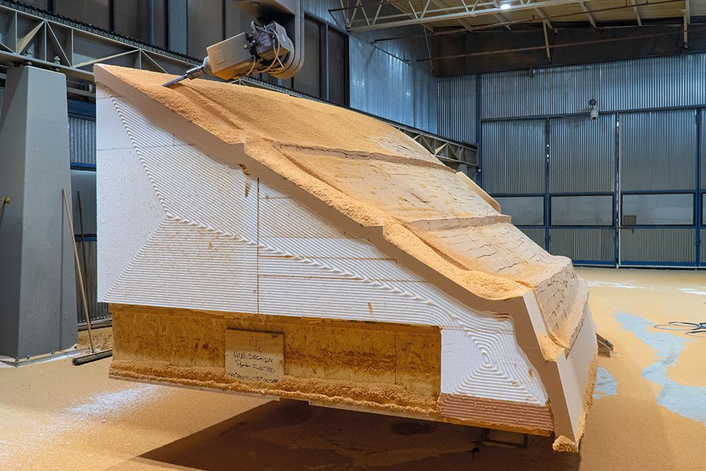 Piece of a boat being custom built