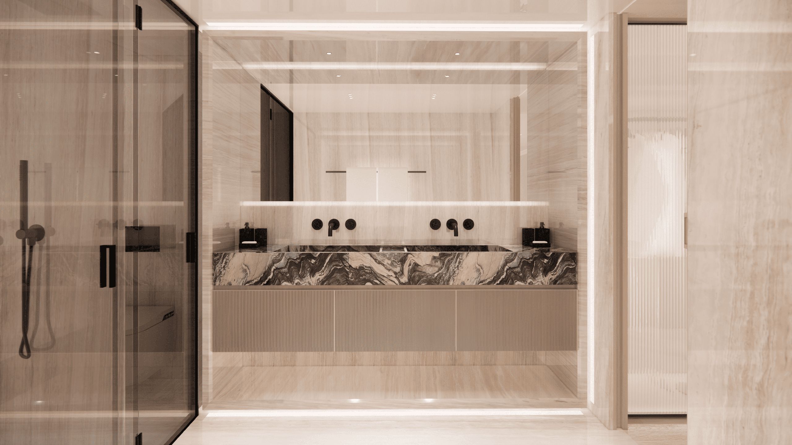 Double sinks in the bathroom