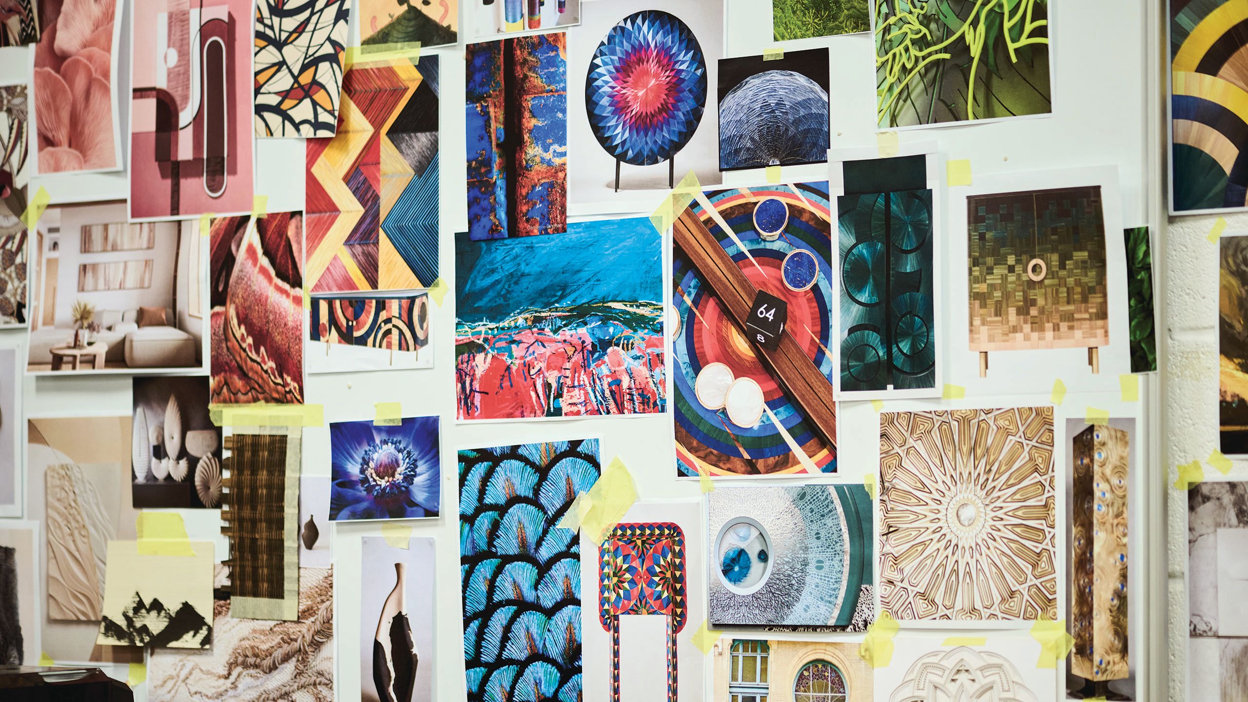 Close-up of artwork on a wall