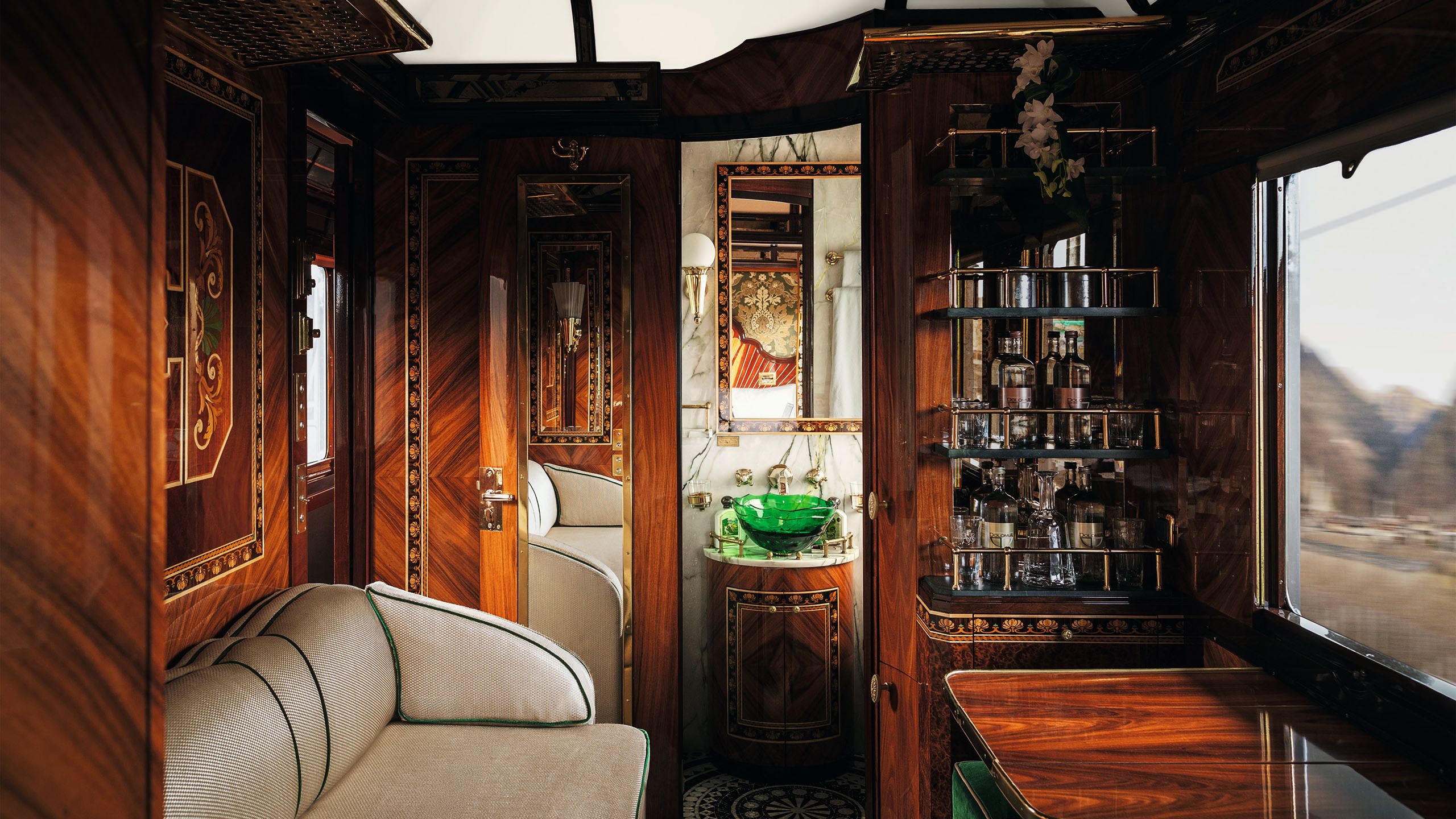 Inside train carriage