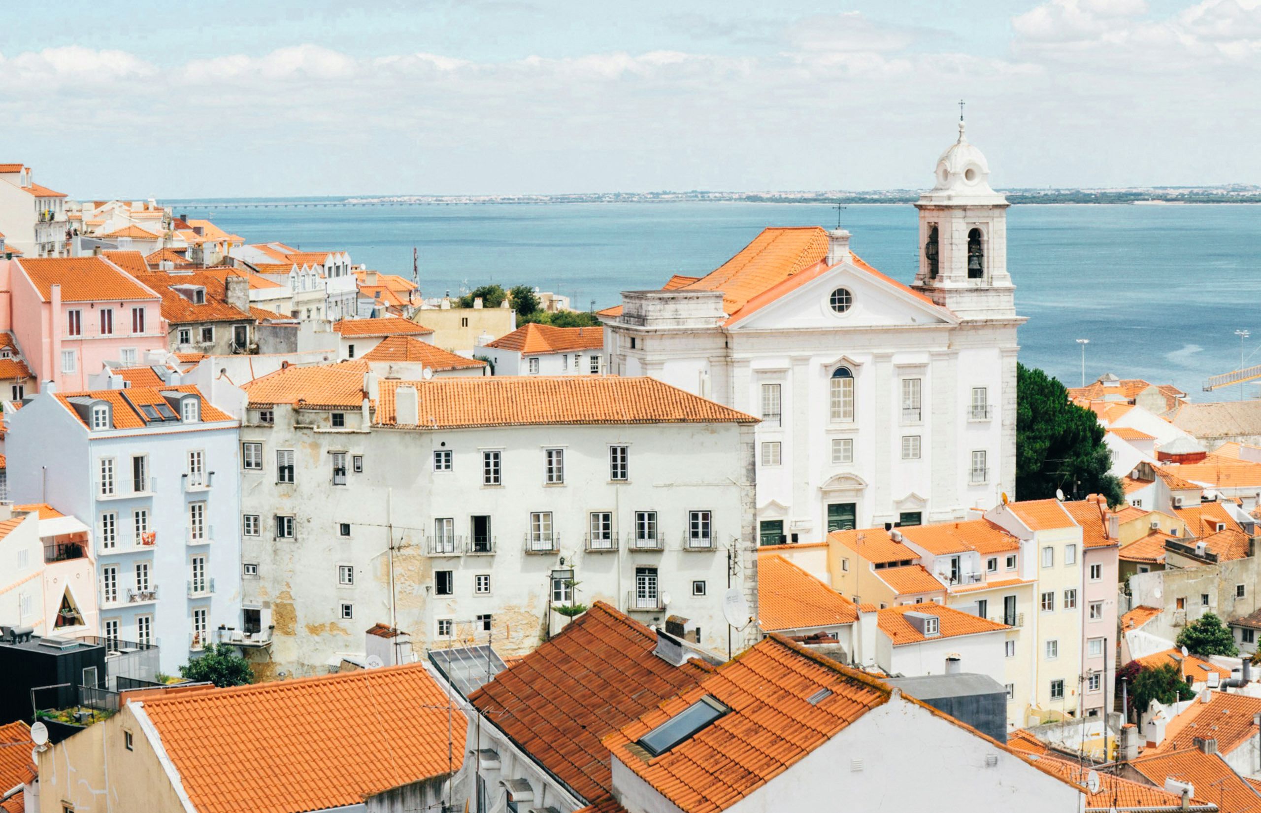 Orange and white houses